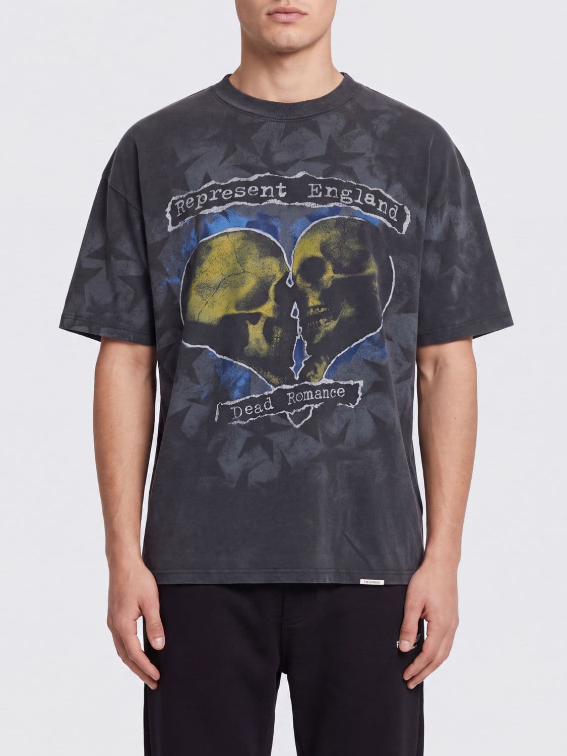 Represent Skull and Graffiti Graphic Print Cotton T-Shirt