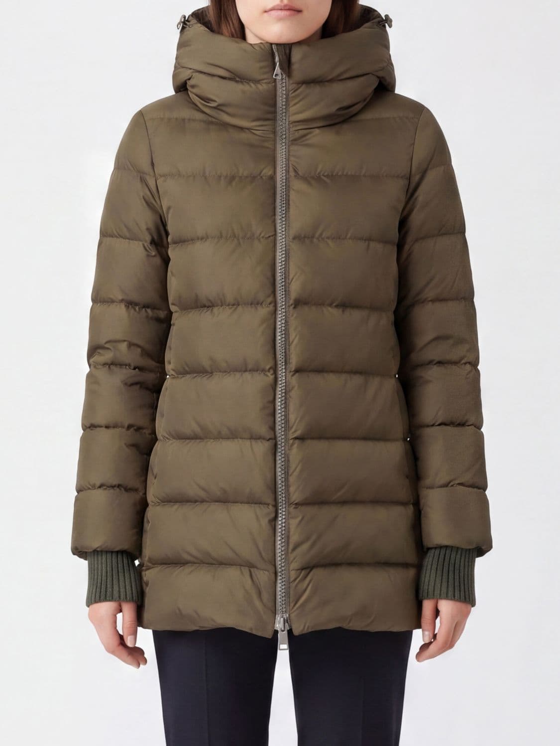 Herno A-Shape Short Water-Repellent Nylon Down Jacket with Hood