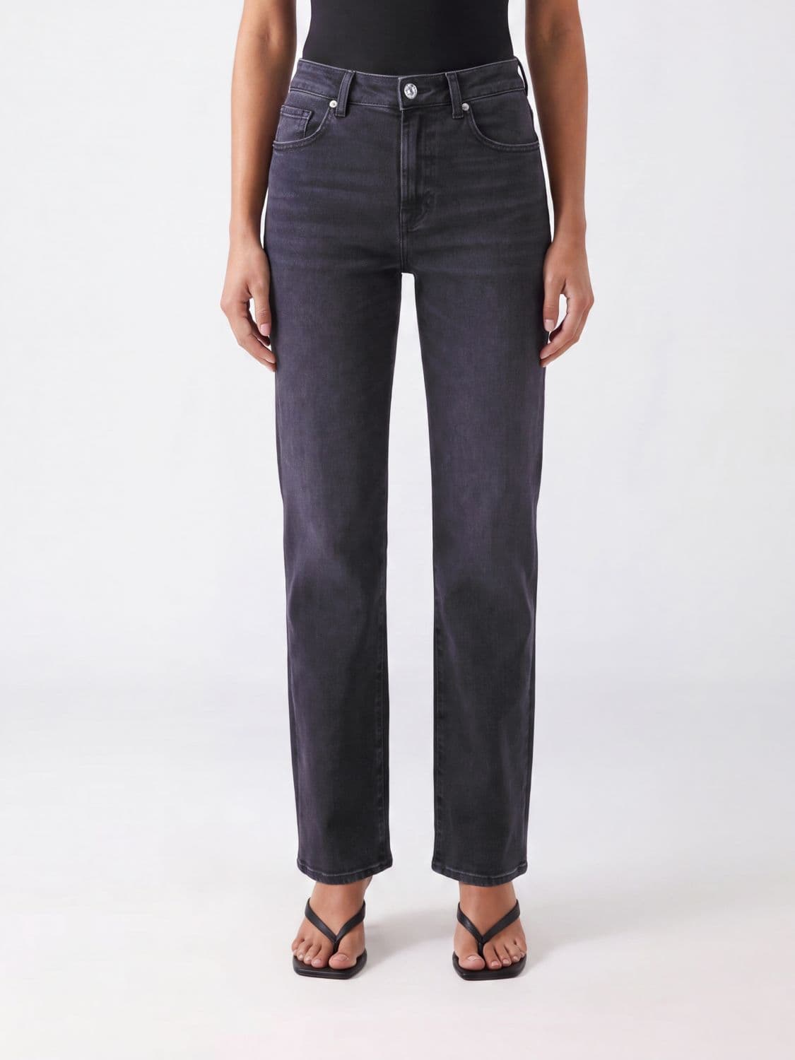 7 For All Mankind Stovepipe High-Waisted Straight-Leg Denim Jeans
