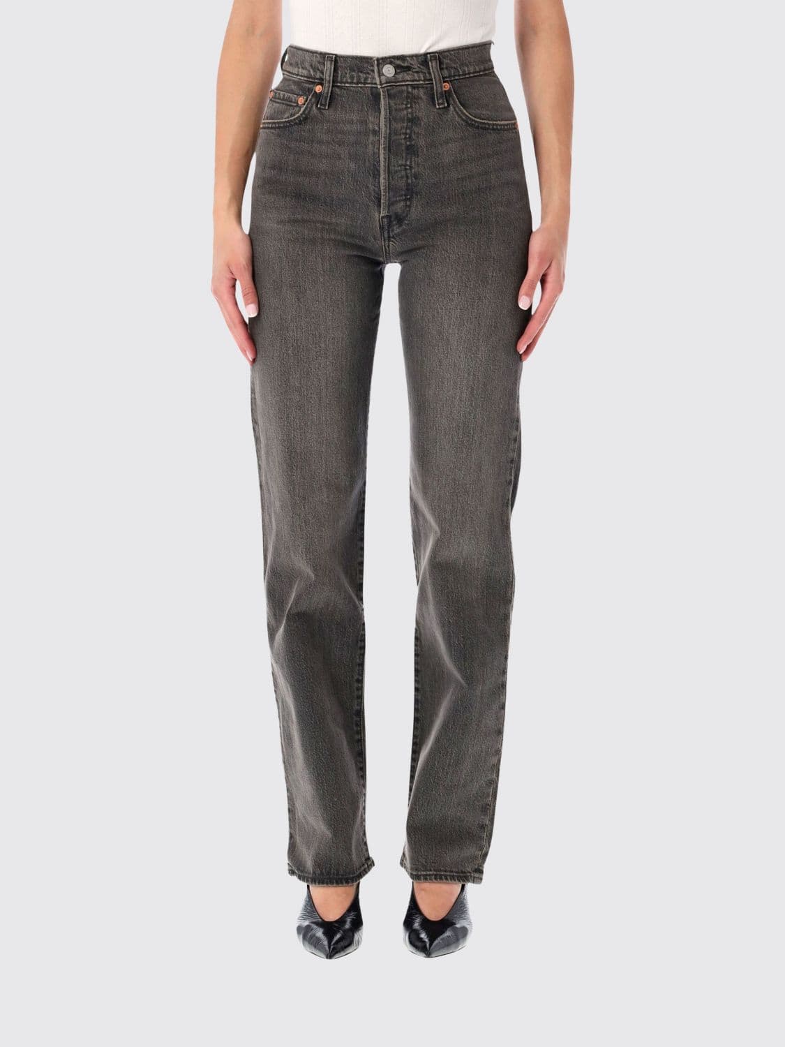 Levi's Ribcage High-Waisted Straight Jeans in Stretch Denim