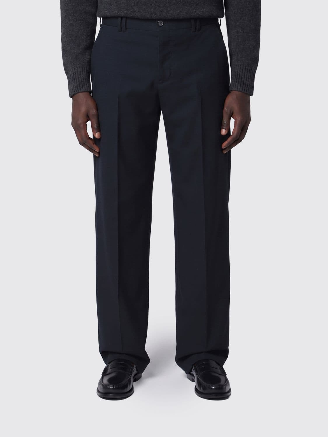 Pt Torino Wide-Leg Tailored Trousers in Virgin Wool with a Mid-Rise Waist