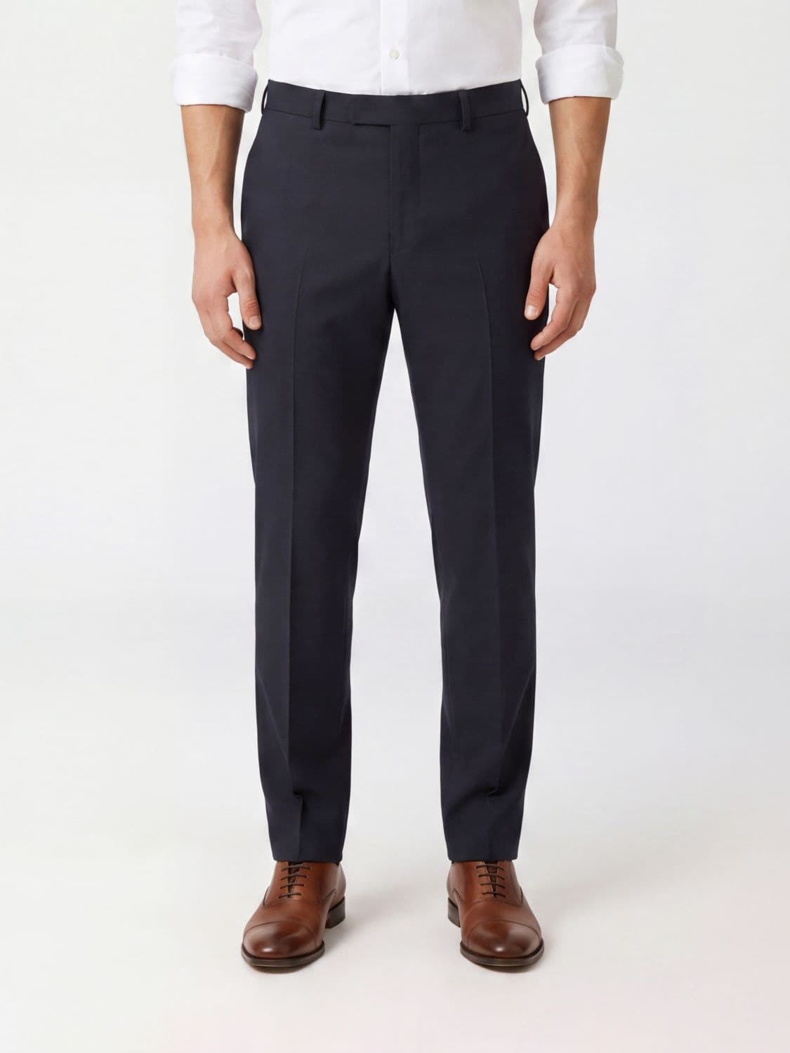 Pt Torino Slim Fit Trousers in Virgin Wool with an Off-Center Closure