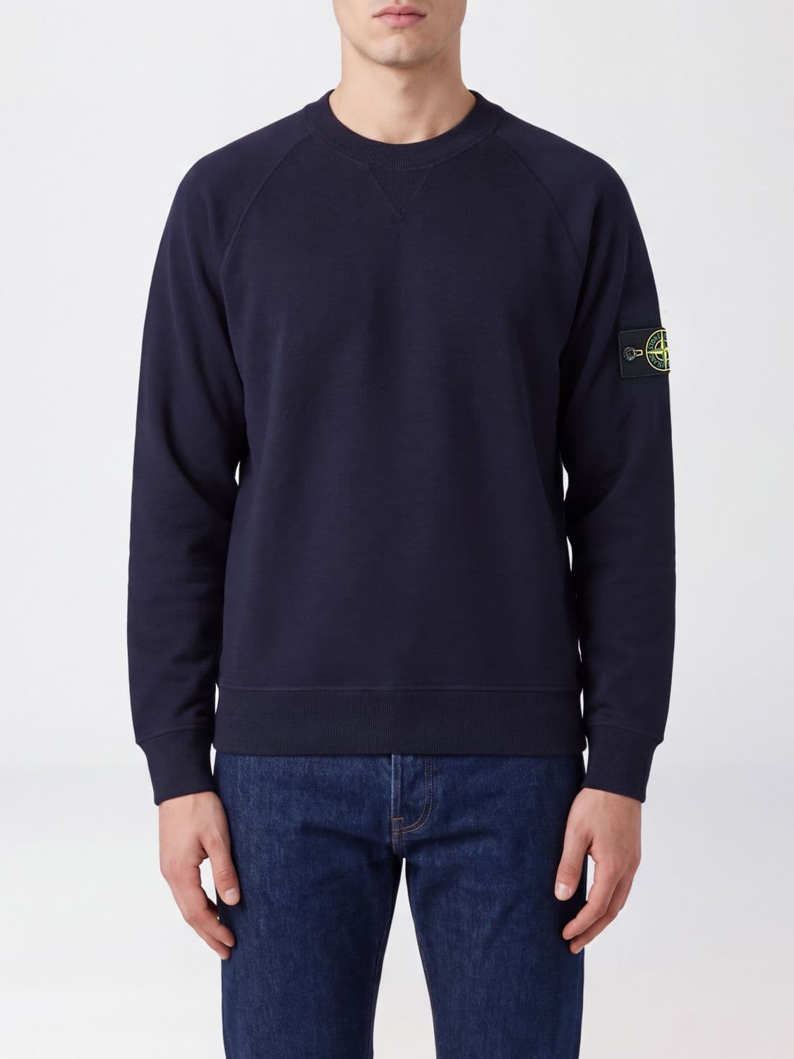 Stone Island Compass Logo Wool Blend Crewneck Jumper