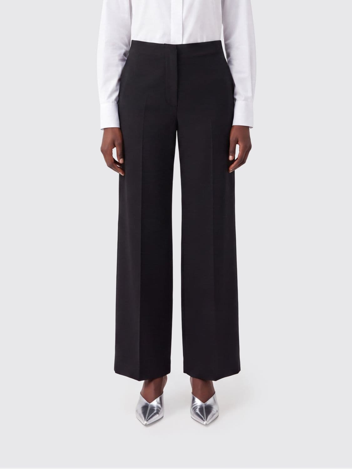 Jil Sander High-Waisted Wide-Leg Silk-Blend Trousers