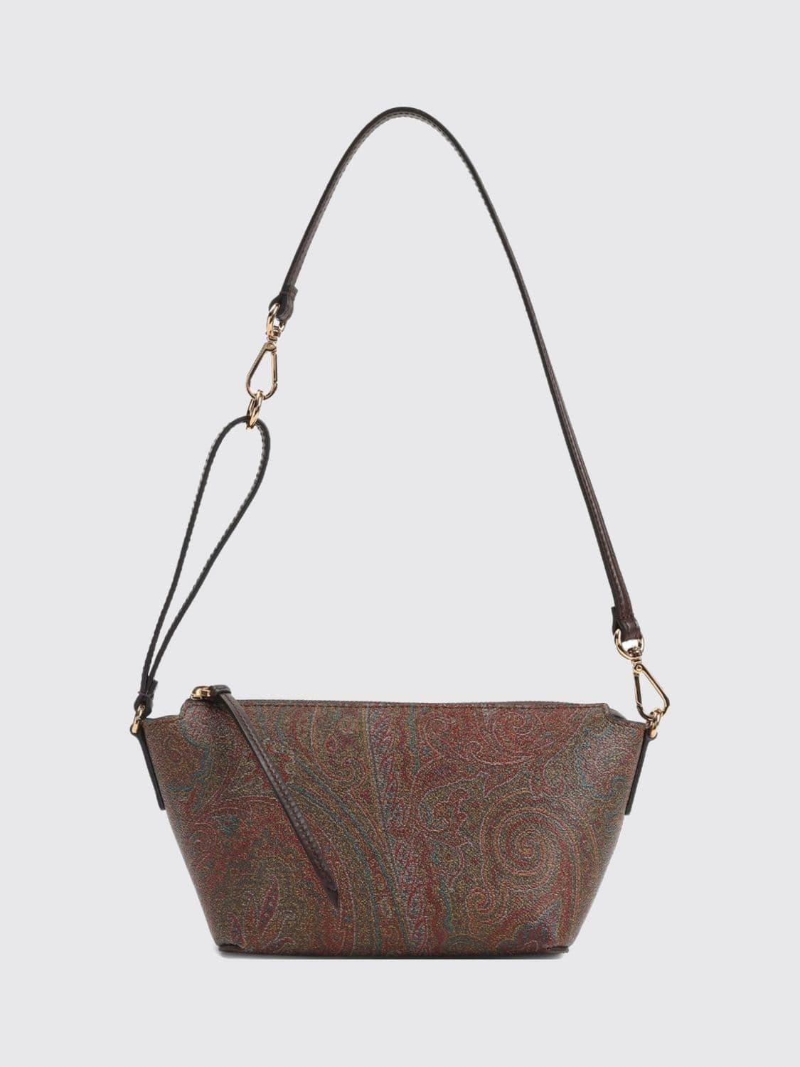 Etro Essential Mini Shoulder Bag in Coated Cotton with Paisley Print