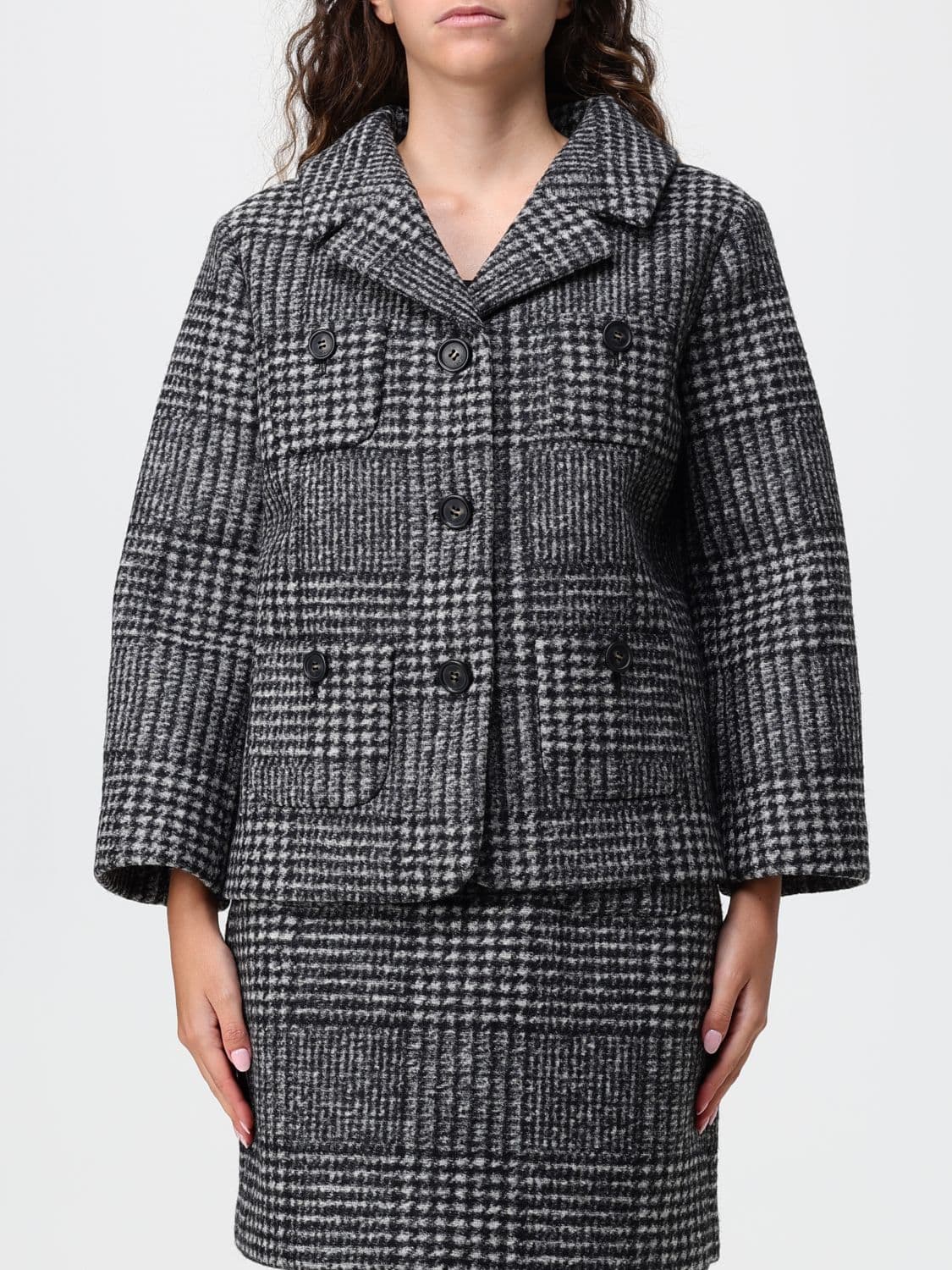 N° 21 Single-Breasted Prince of Wales Check Blazer in a Wool Blend