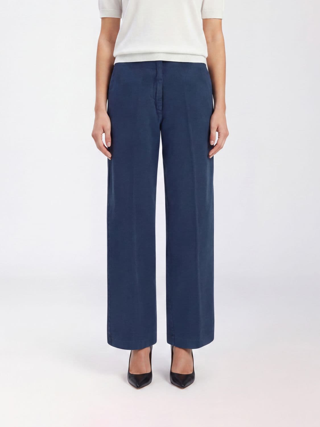 Forte Forte Mid-Rise Cotton Wide-Leg Trousers