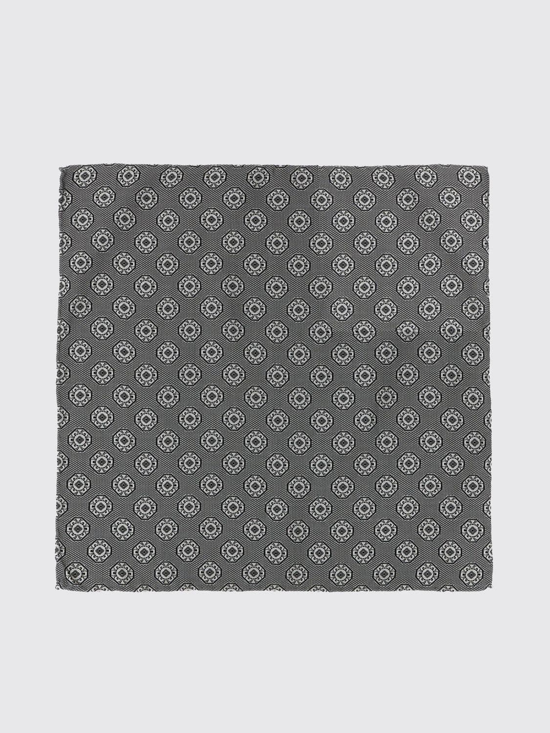 Brunello Cucinelli Silk Pocket Square with Geometric Print · OS