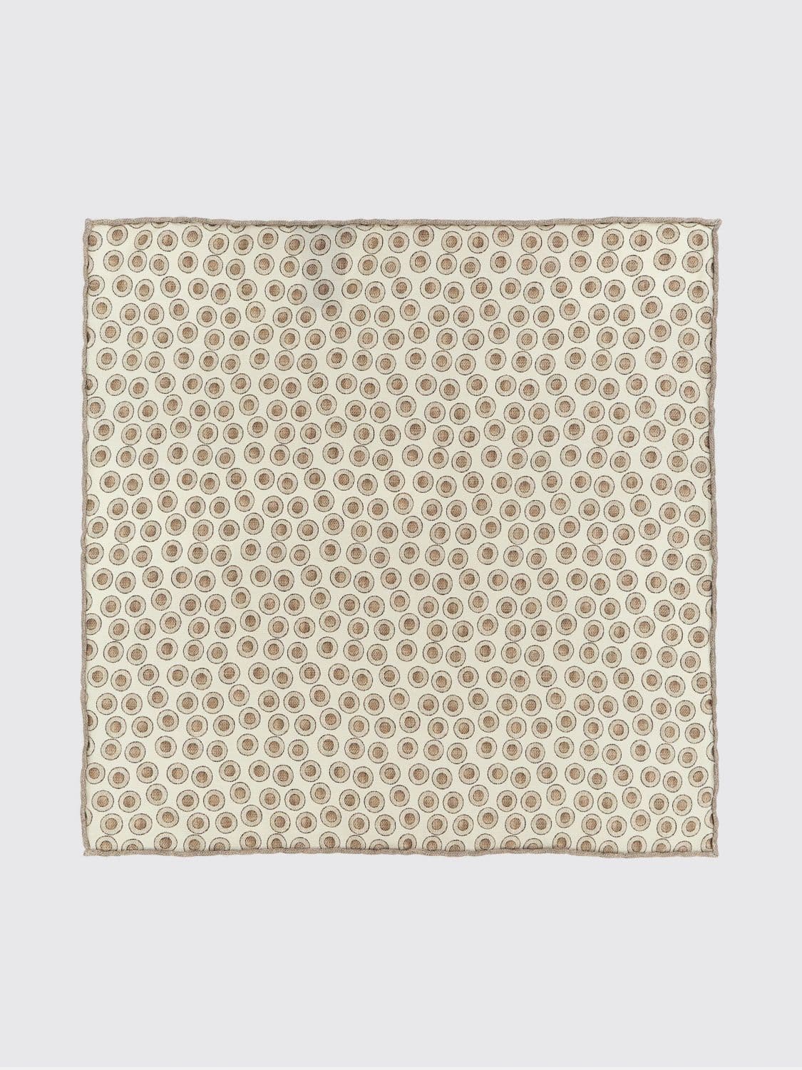 Brunello Cucinelli Geometric Pattern Pure Silk Pocket Square · OS
