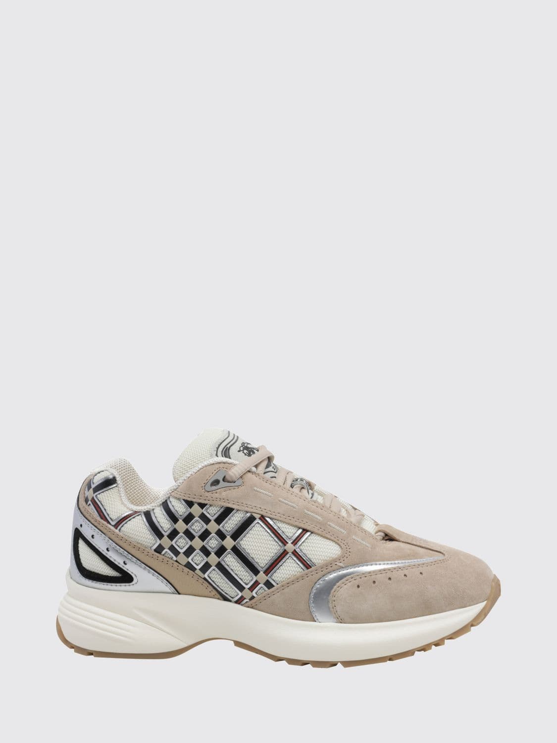 Burberry Eclipse Suede and Fabric Check Low-Top Sneakers