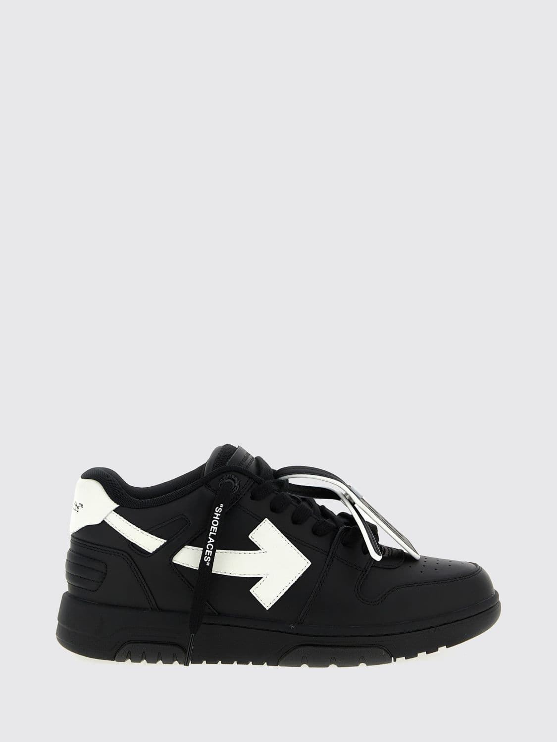 Off-White Out Of Office Low Top Sneakers in Leather and Mesh with Perforated Toe