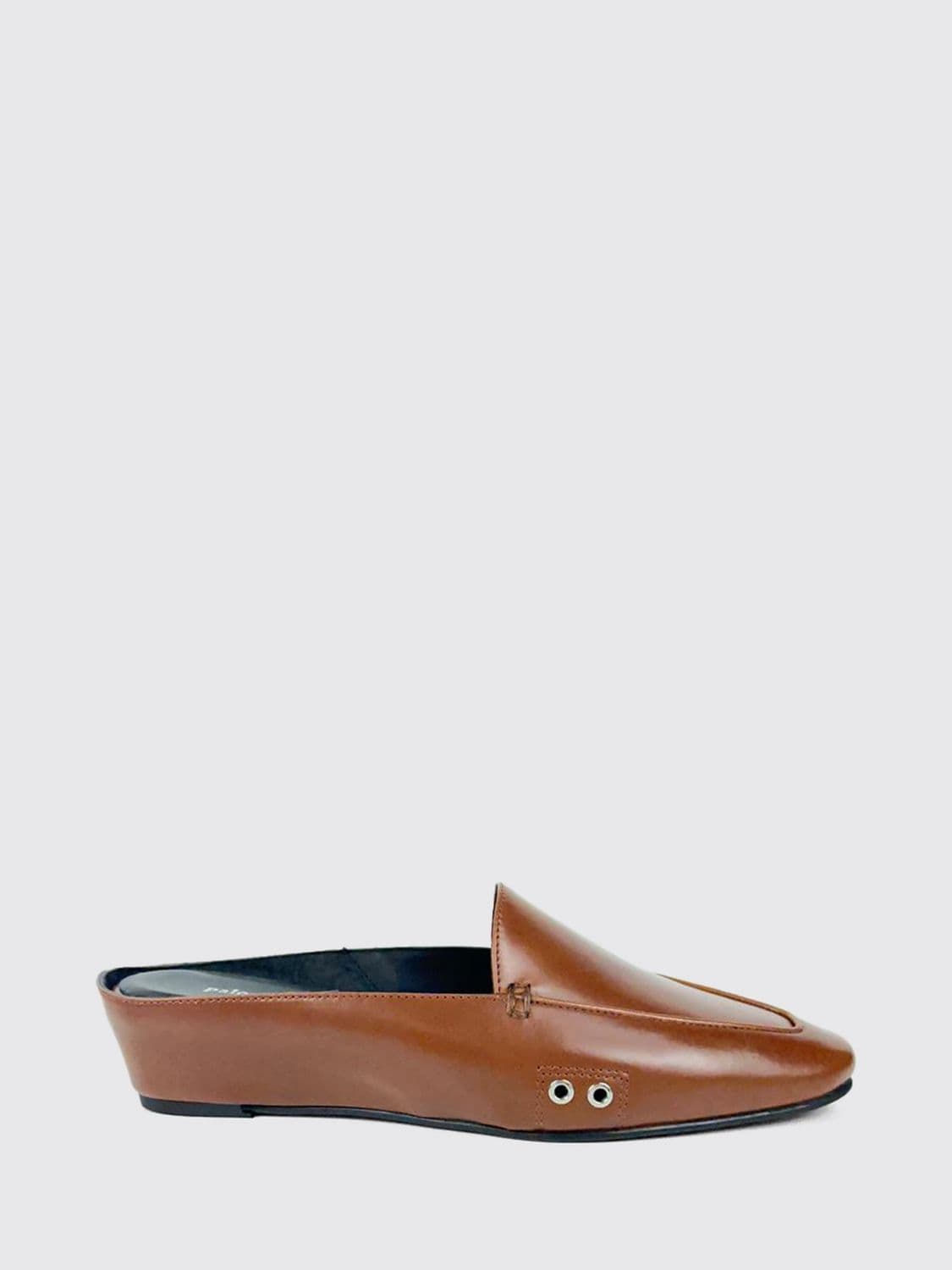 Paloma Wool Fernanda Leather Wedge Mules with Round Toe