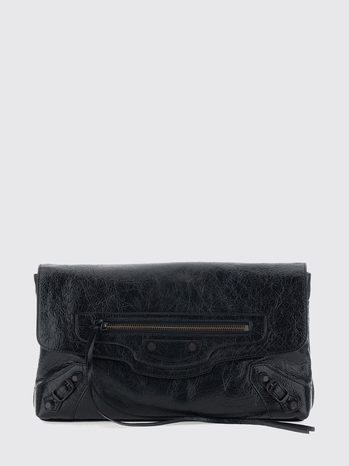 Balenciaga Le City Clutch in Black Arena Lambskin Leather with Applied Studs · OS
