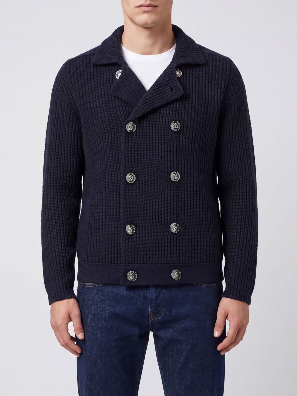 Brunello Cucinelli Double-Breasted Cardigan in Pure Cashmere