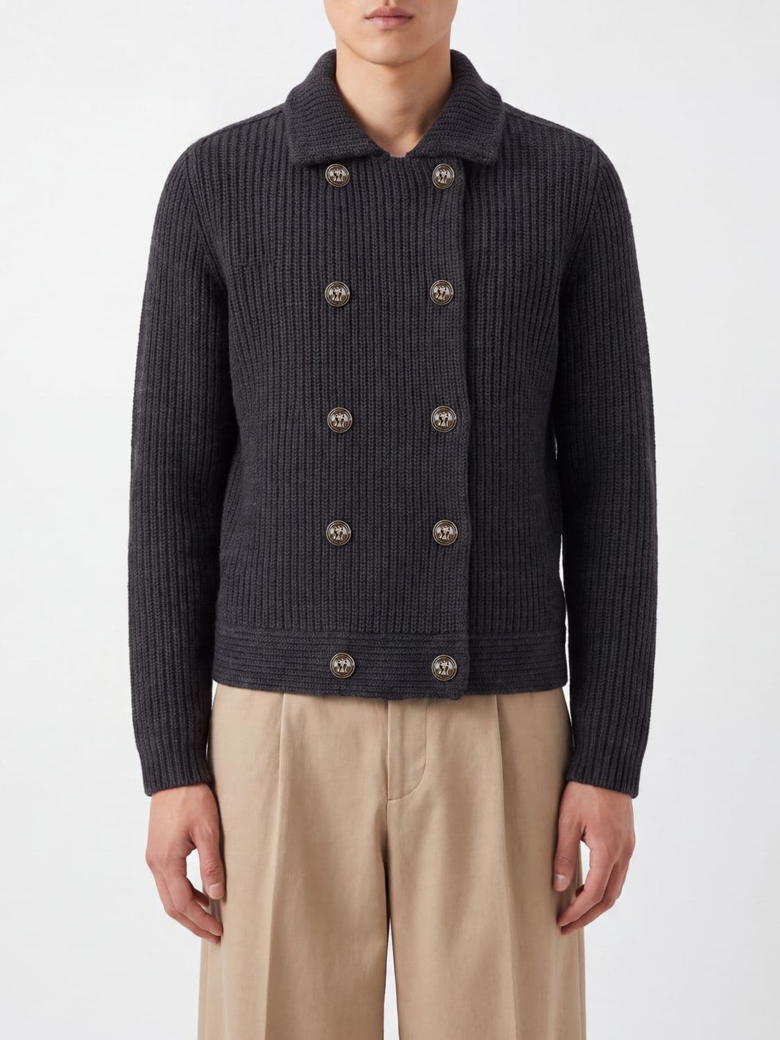 Brunello Cucinelli Double-Breasted Cardigan in Pure Cashmere