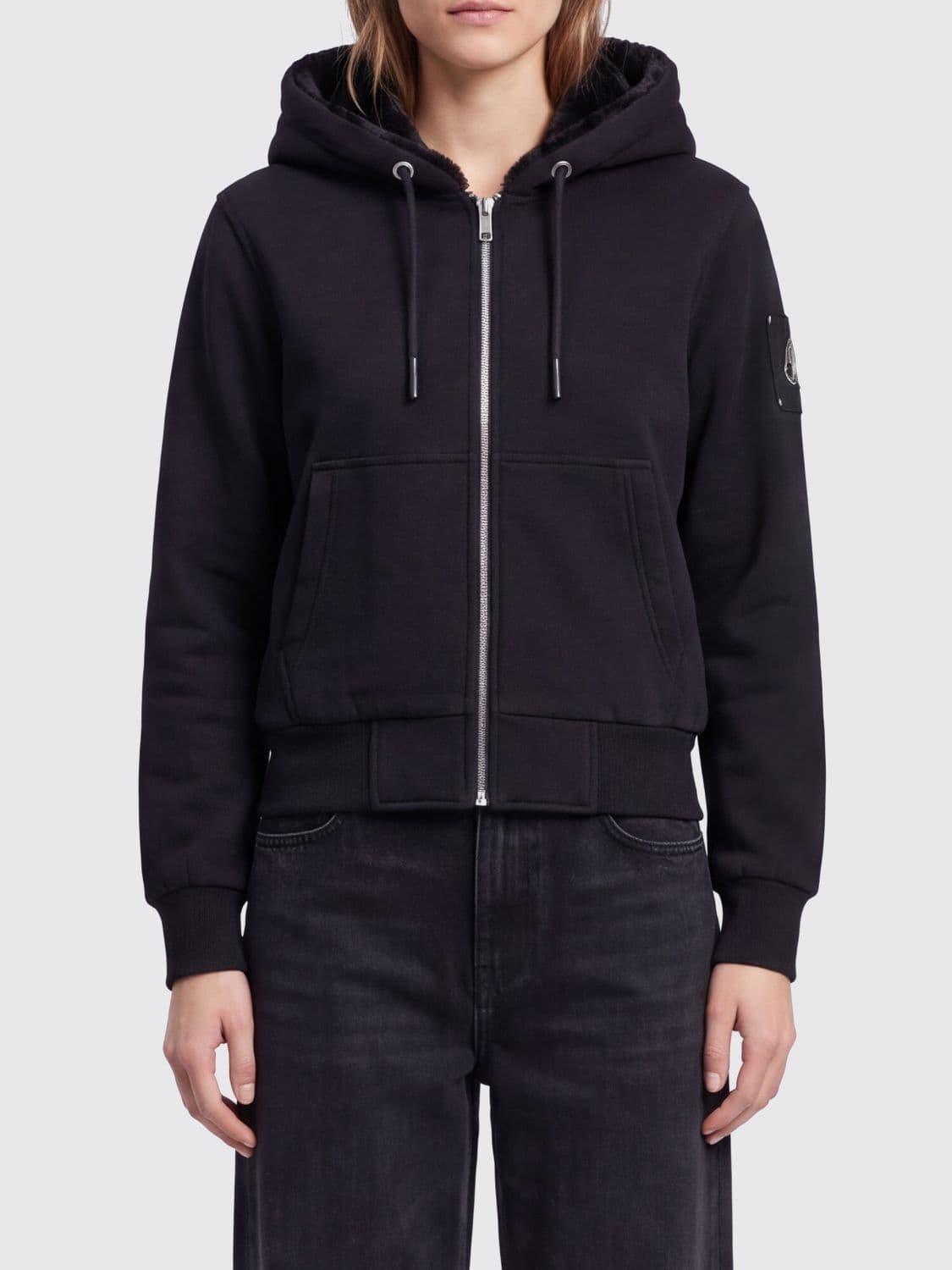 Moose Knuckles Zip-Up Cotton-Blend Hoodie with Applied Logo