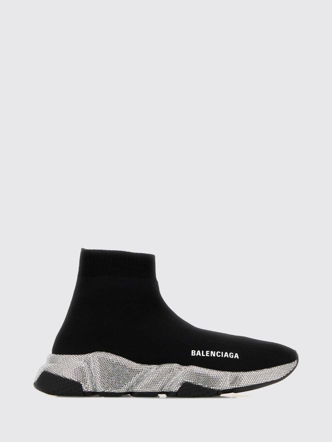 Balenciaga Speed High-Top Knit Sock Trainers with Rhinestones