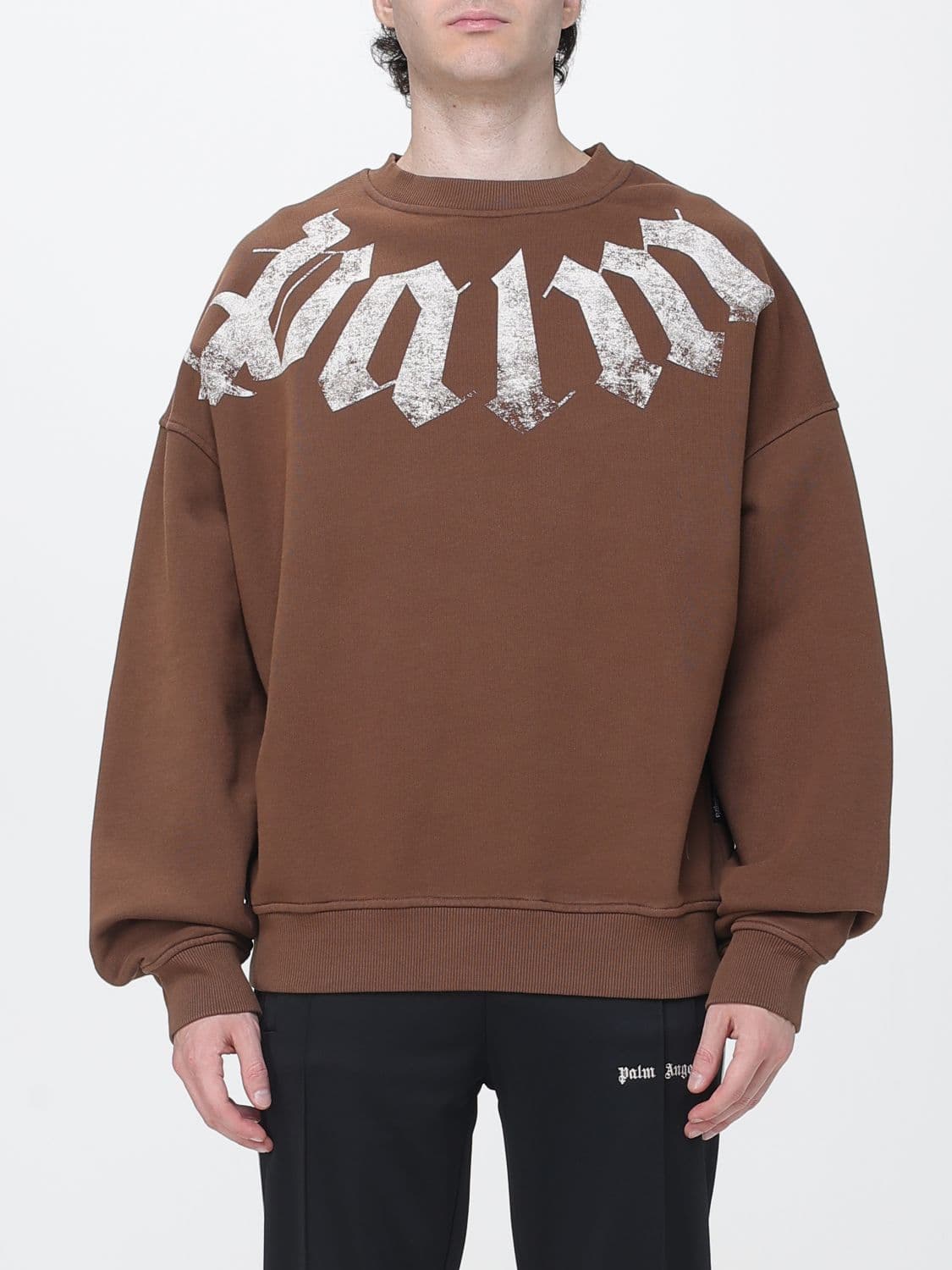 Palm Angels Oversized Crewneck Sweatshirt in Cotton with Printed Logo