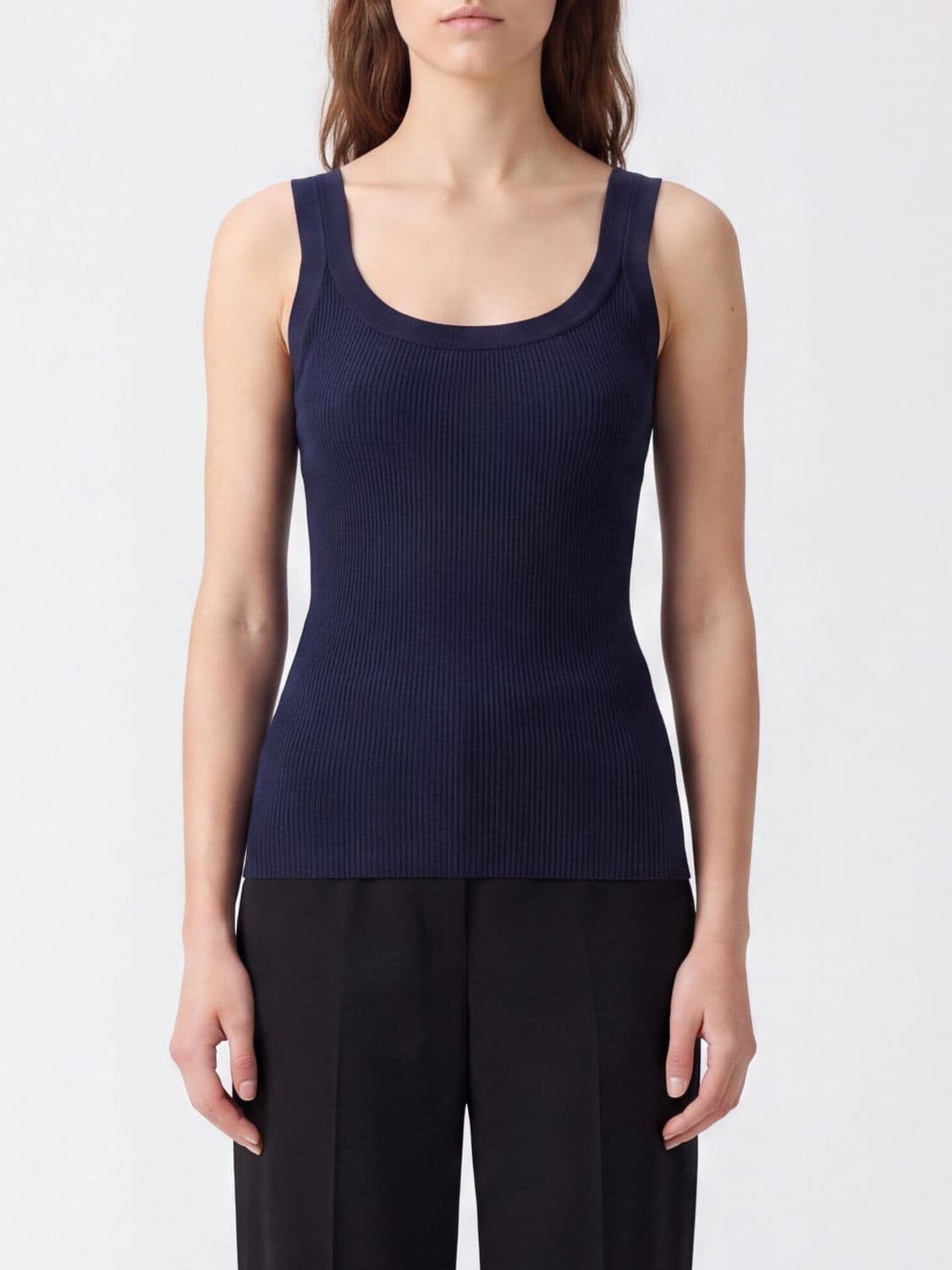 Elisabetta Franchi Slim Fit Ribbed Jersey Off-the-Shoulder Top