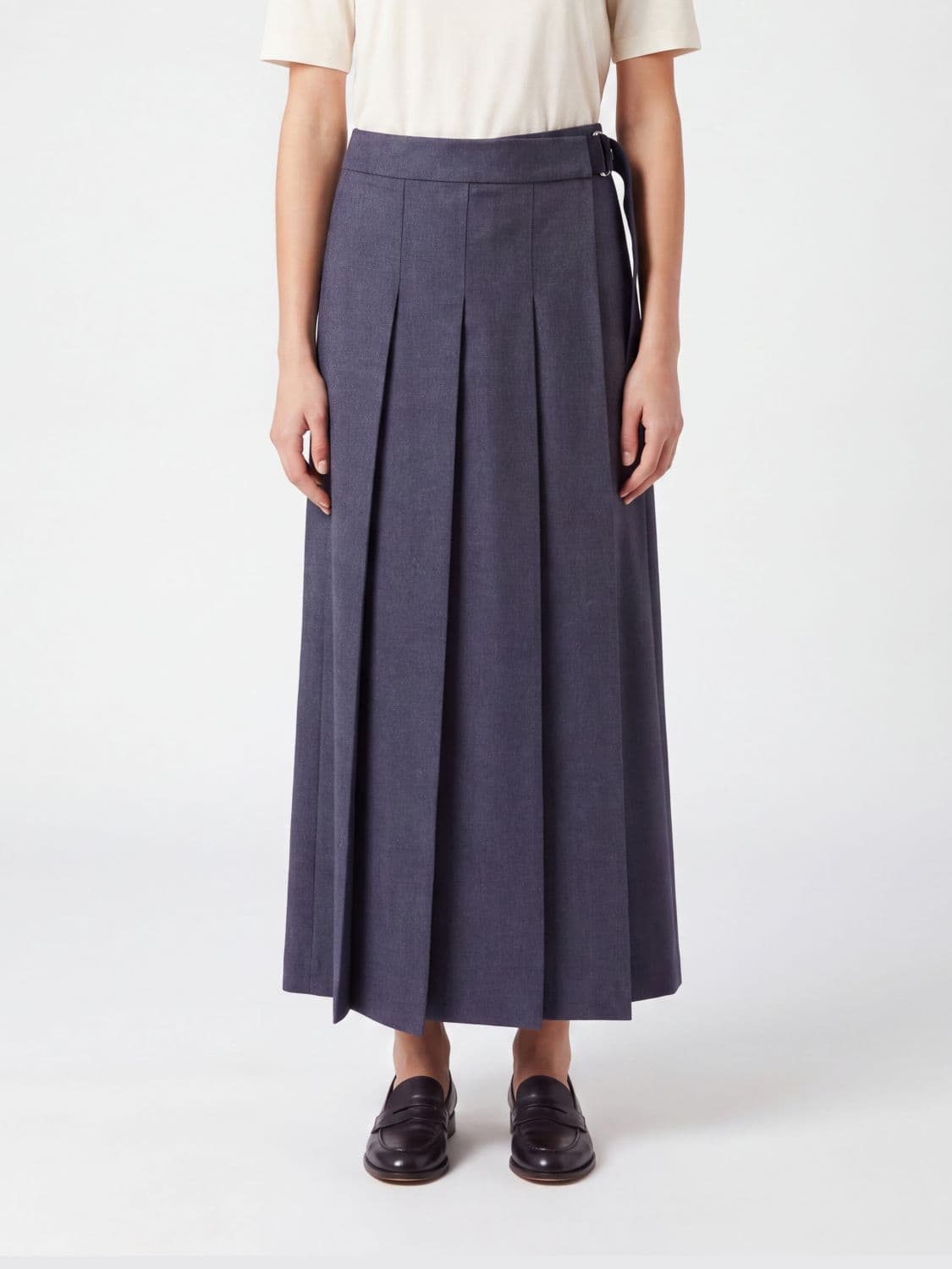 Parosh P. A.R. O.S. H. Ludy High-Waisted Pleated Wool-Blend Midi Wrap Skirt
