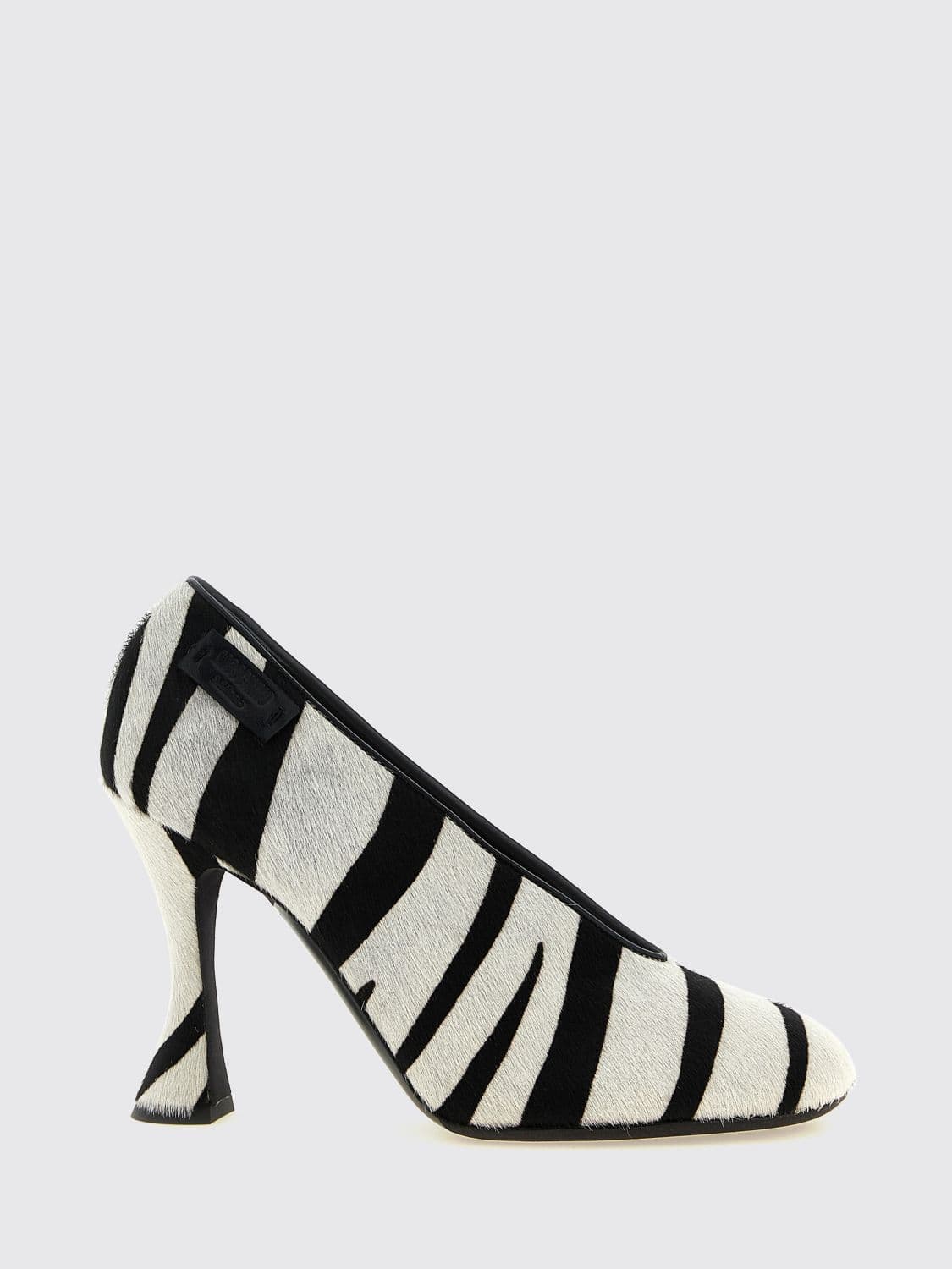 Moschino Couture Zebra-Print Pony Hair Pumps with Spool Heel