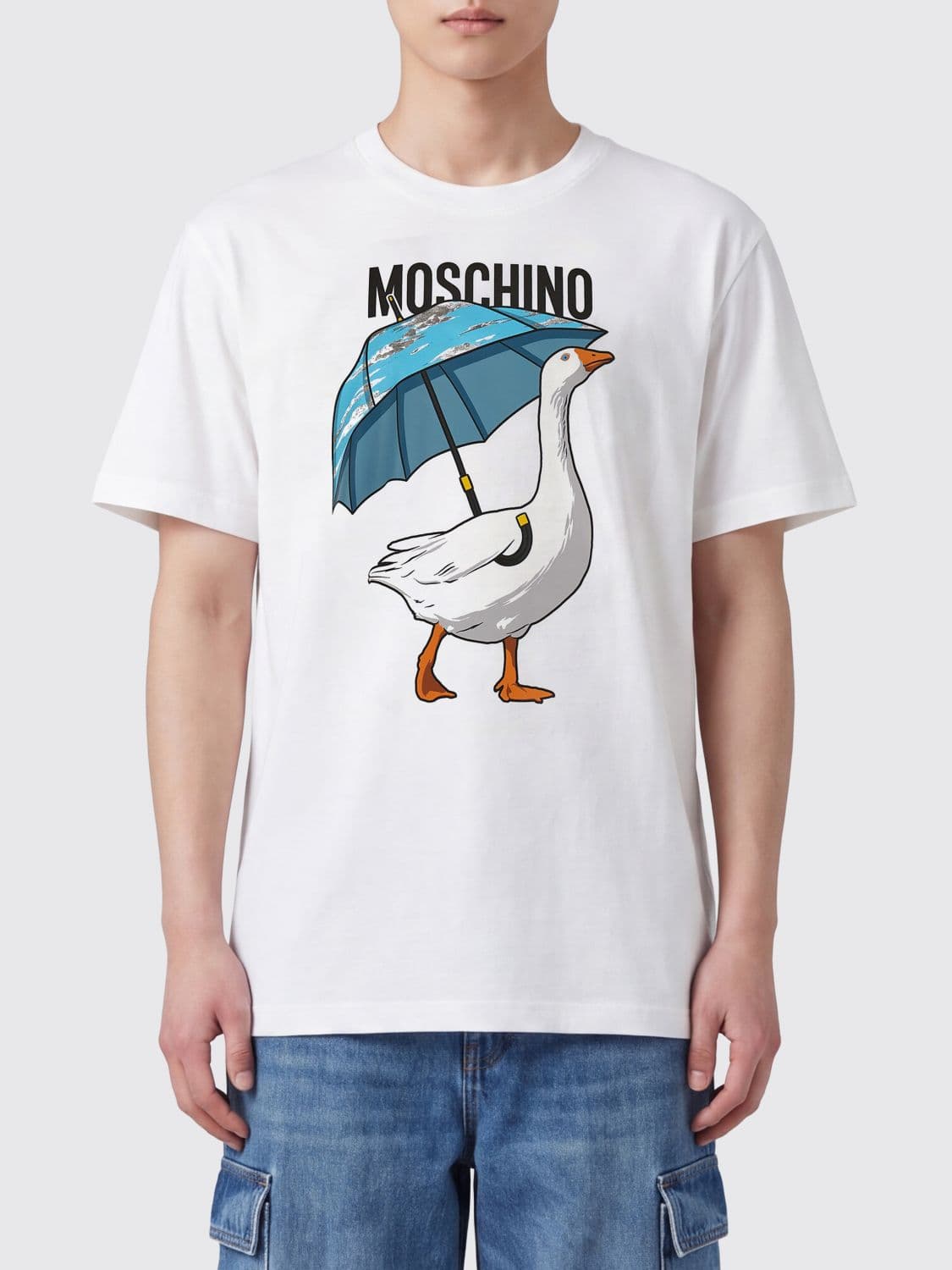 Moschino Couture Graphic Print Cotton T-Shirt with Dropped Shoulders