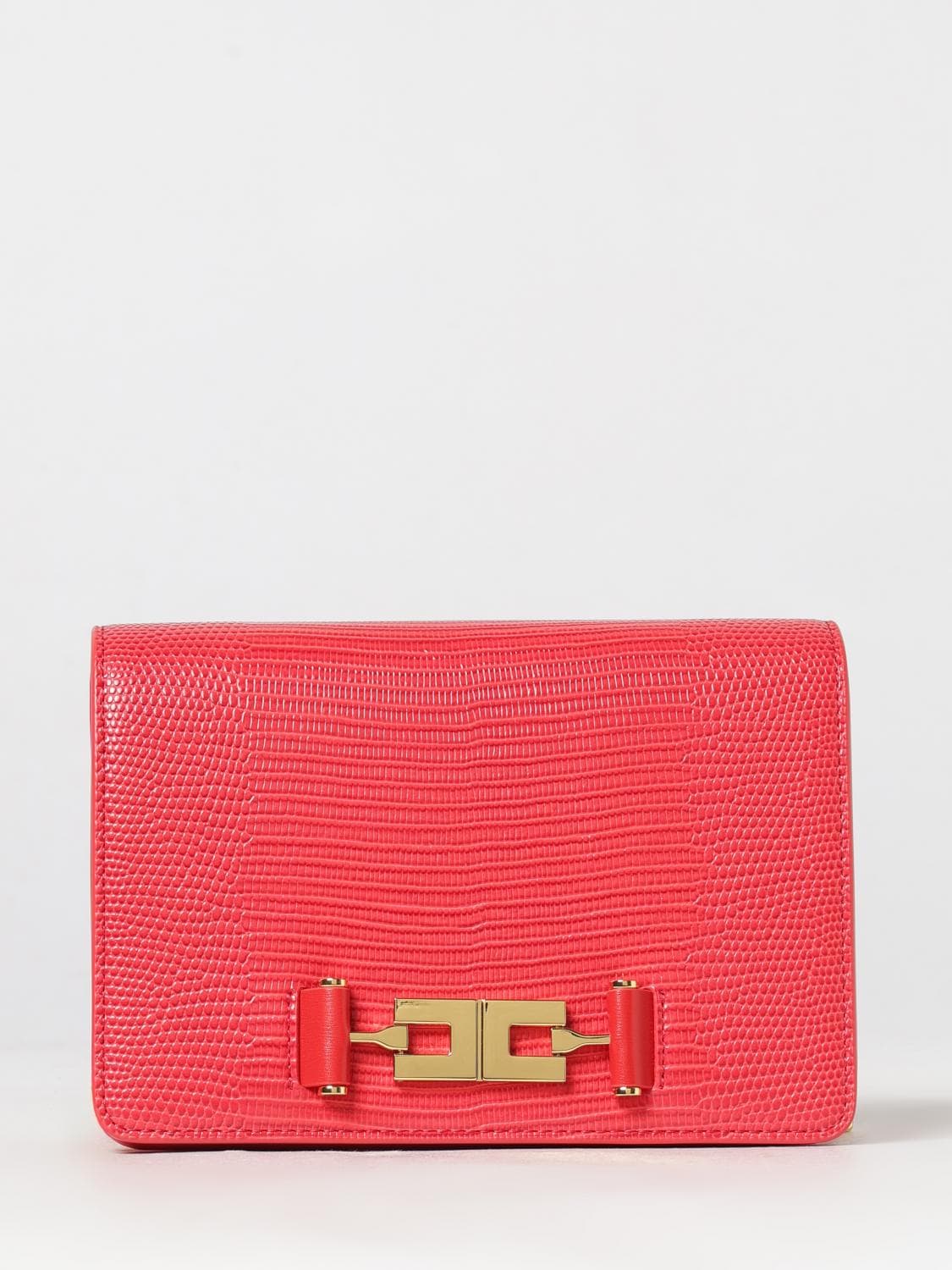 Elisabetta Franchi Monogram Mini Crossbody Bag with Metallic Logo