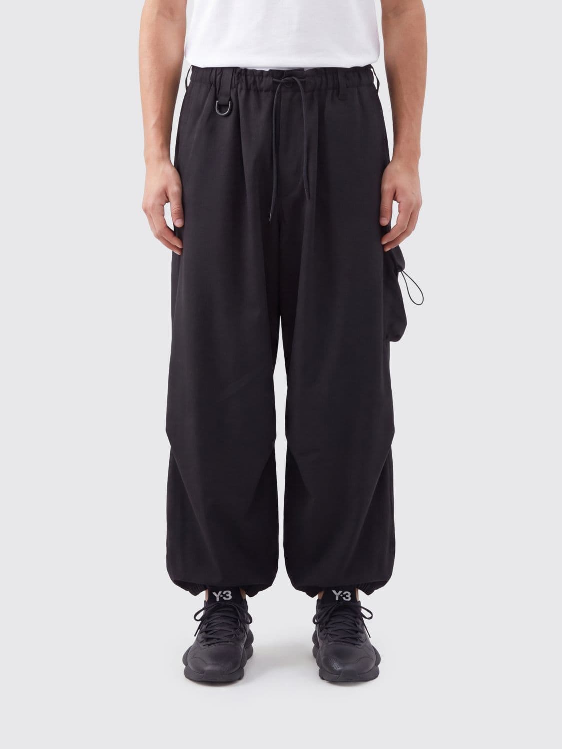 Y-3 Wide-Leg Technical Fabric Cargo Trousers with Drawstring