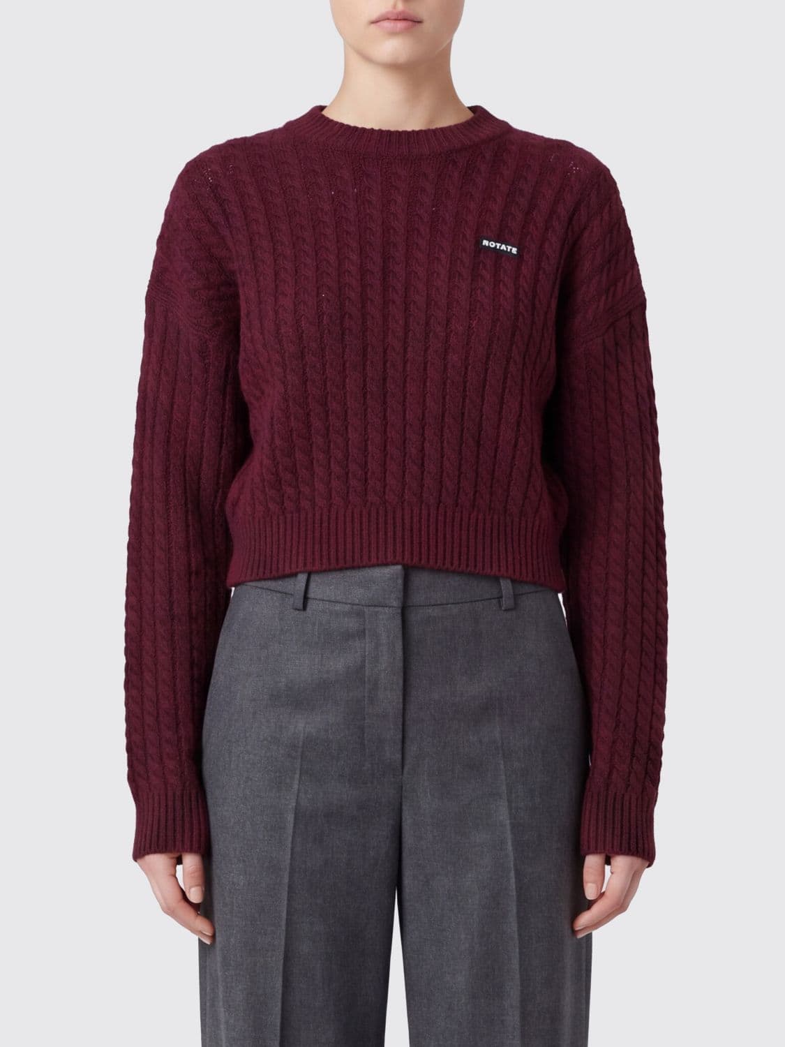 Rotate Wool and Cashmere Blend Jumper with Applied Logo