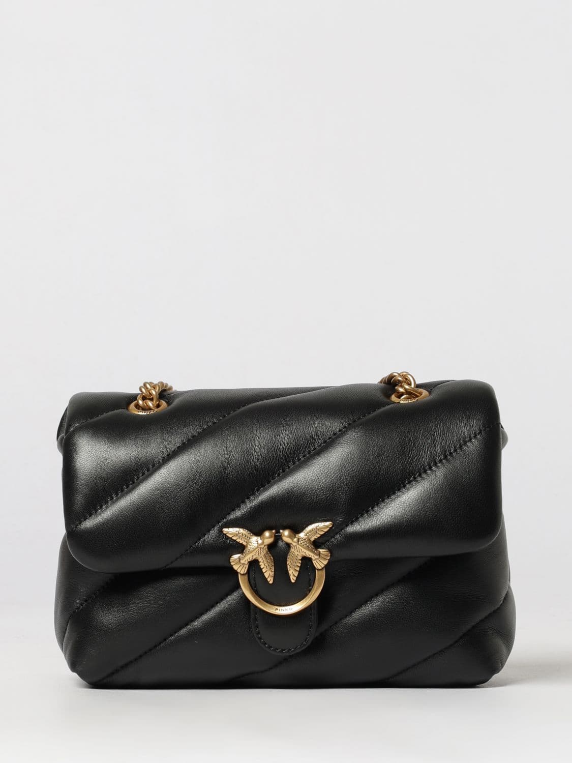 Pinko Classic Love Bag Puff Matelassé Nappa Mini Shoulder Bag with Logo
