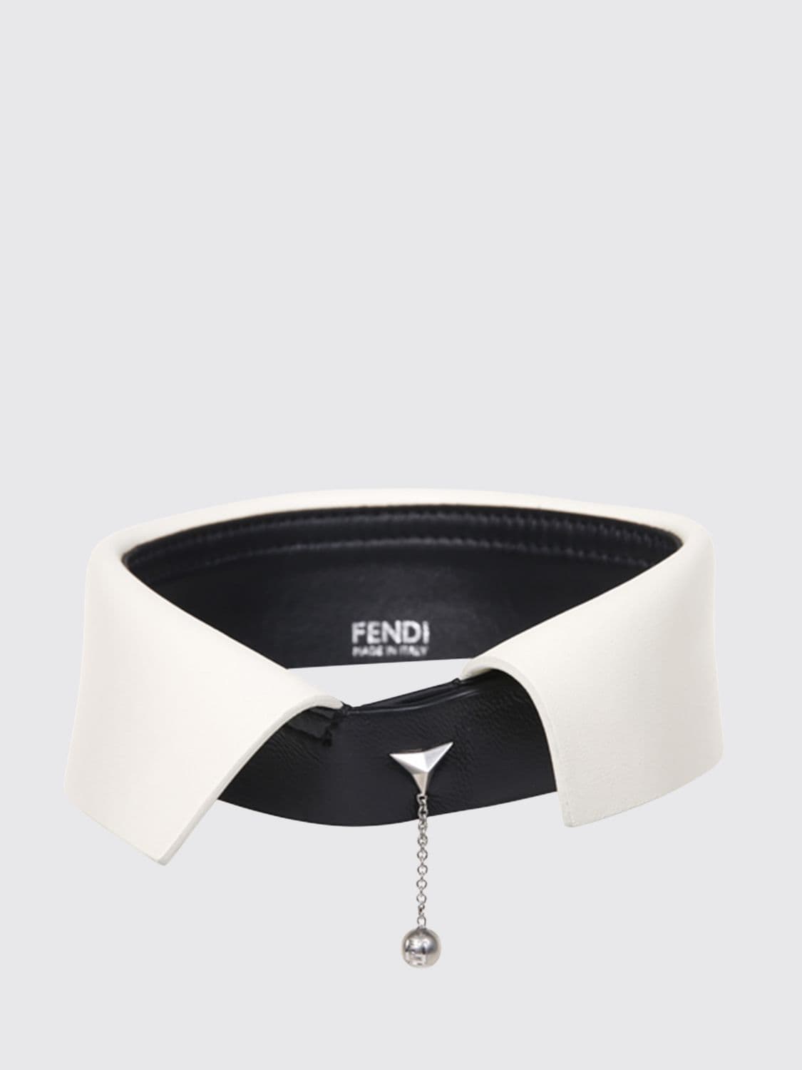 Fendi Smooth Lambskin Choker Necklace with Two-Colour Abstract Embroidery