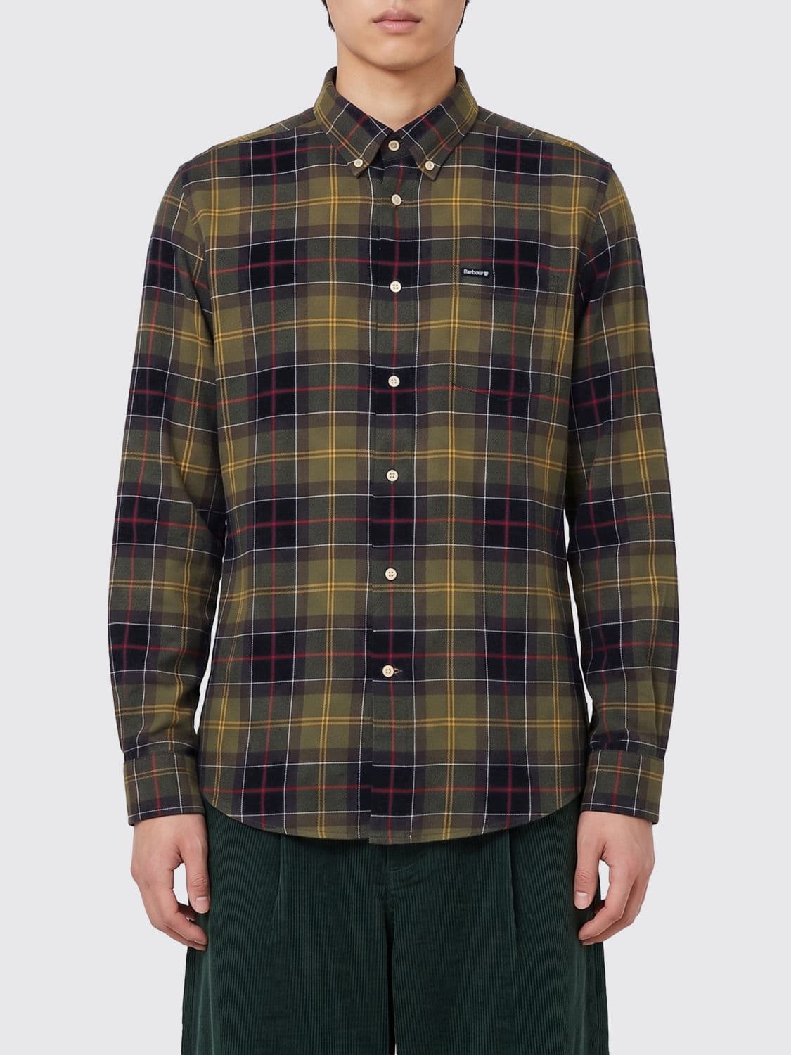 Barbour Slim Fit Check Cotton Shirt with Button-Down Collar