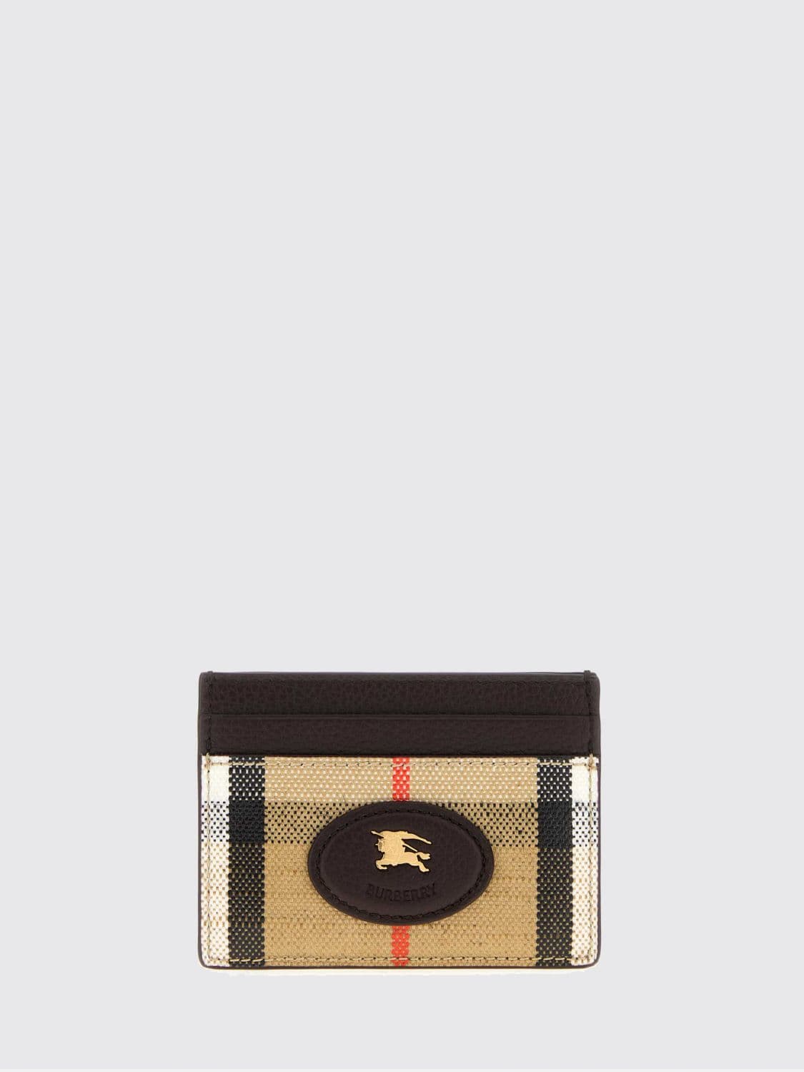 Burberry Vintage Check Canvas Card Holder with Leather Details and EKD Logo · OS