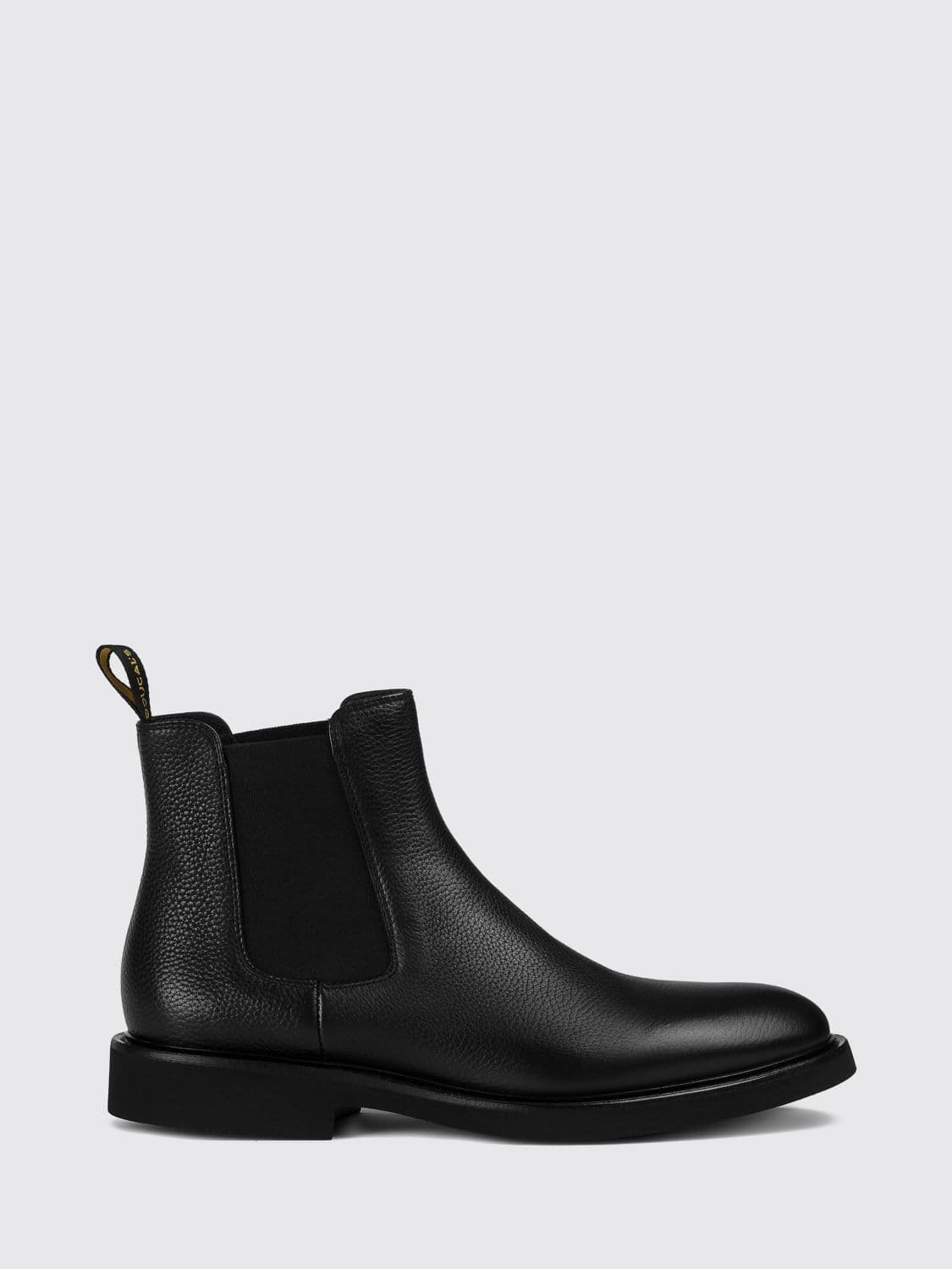 Doucal's Tumbled Calfskin Leather Chelsea Boots with Rear Pull Tab