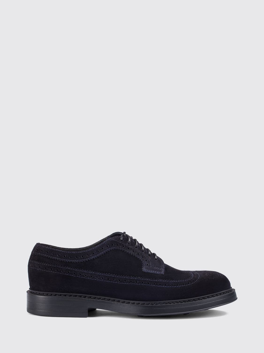 Doucal's Suede Derby Shoes with Swallow-Tail Brogue Detailing