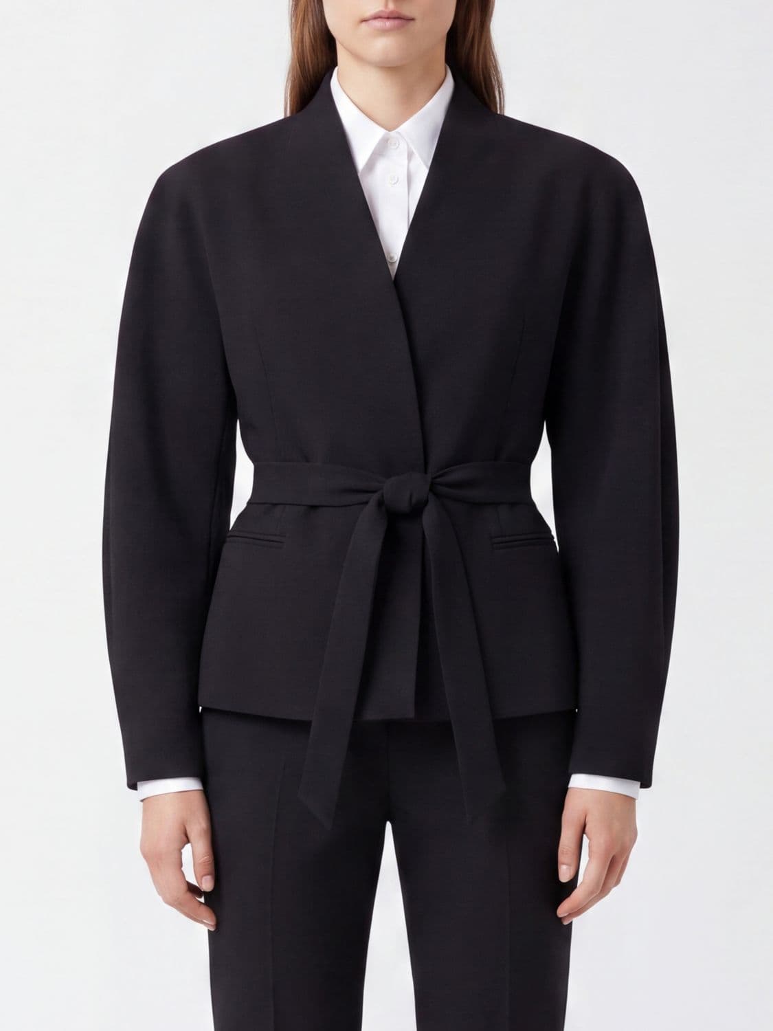 The Andamane Robe-Style Blazer Jacket with Waist Belt