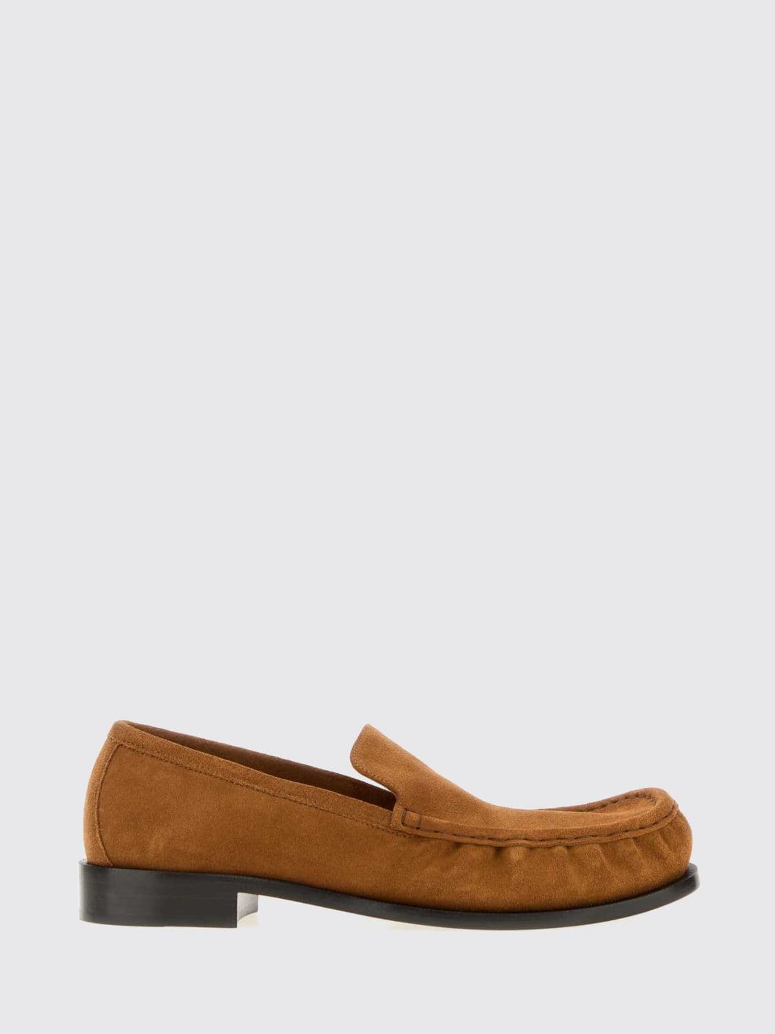 Dries Van Noten Suede Loafers with Round Toe and Leather Sole