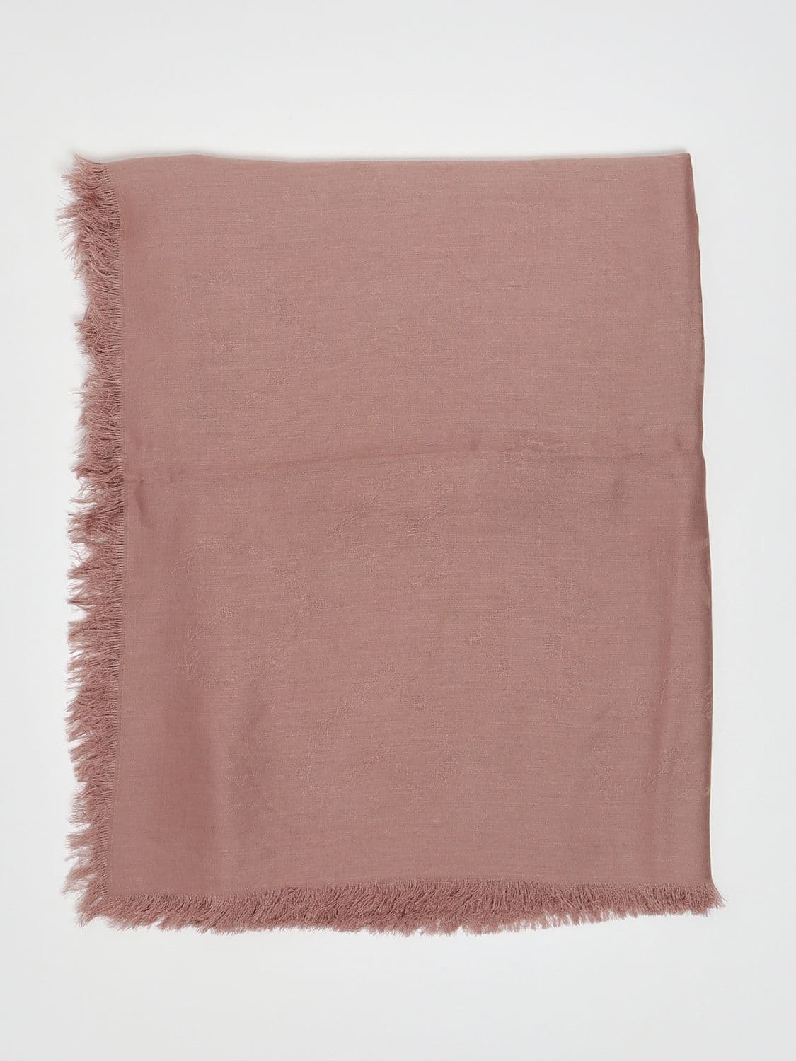 Twinset Large Square Modal and Cashmere Blend Scarf with Fringes