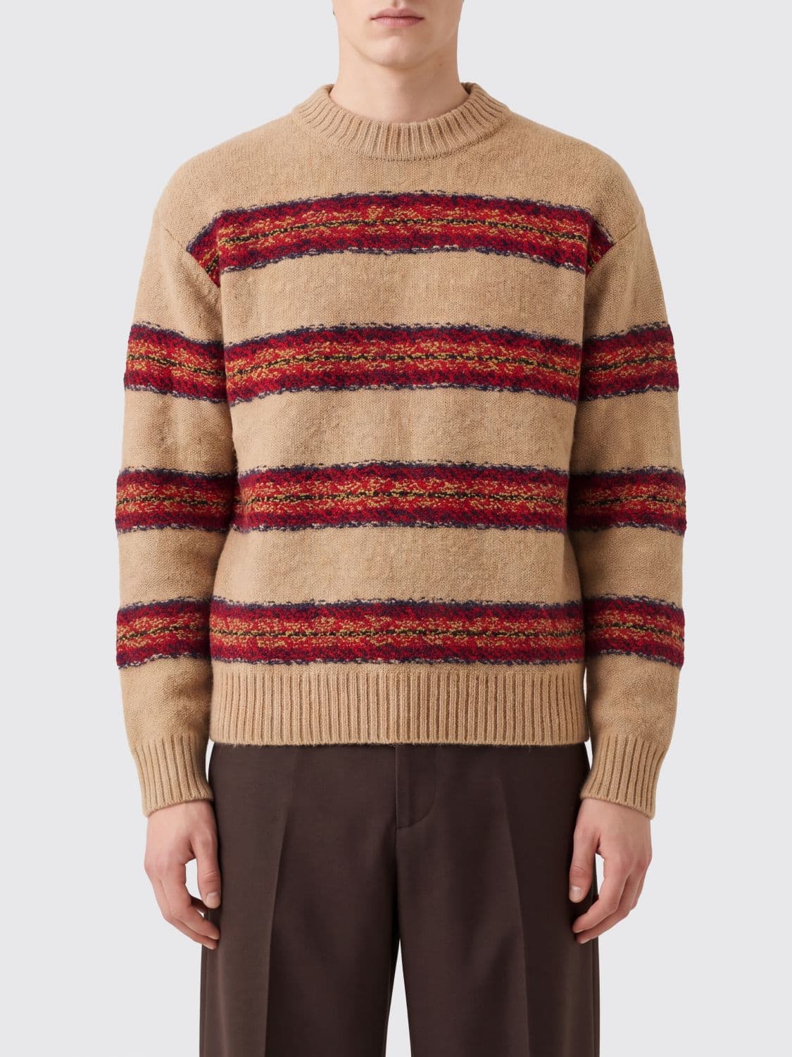 Dries Van Noten Multicolour Striped Wool Crewneck Jumper