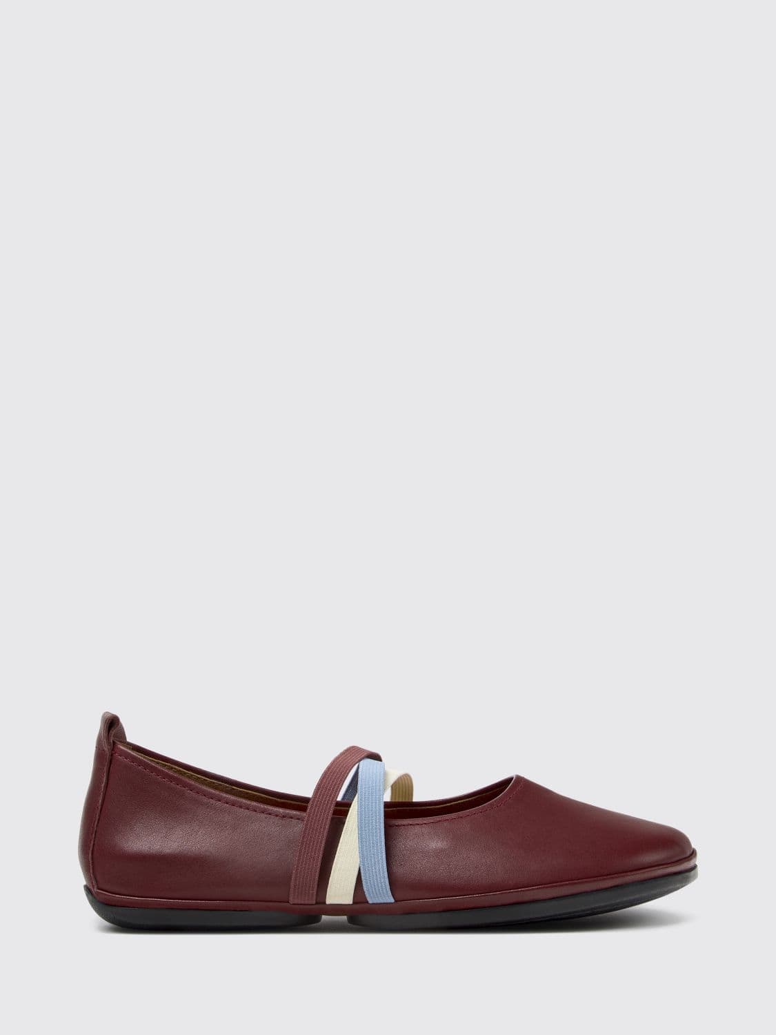 Camper Twins Multicolour Striped Leather Mary Jane Flats with Elastic Laces