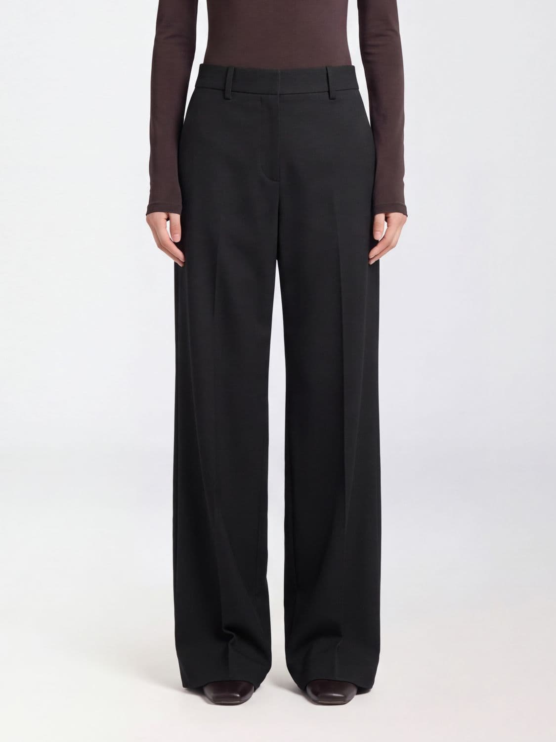 Courrèges High-Waisted Wool-Blend Wide-Leg Trousers with Tailored Cut