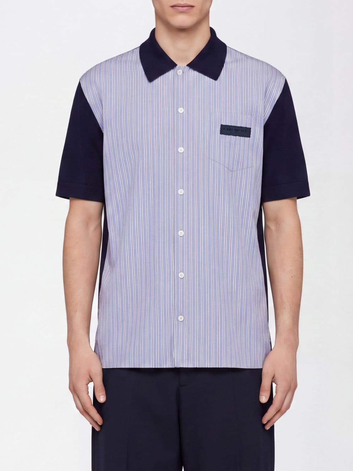 Givenchy Bicolor Striped Cotton Bowling Shirt
