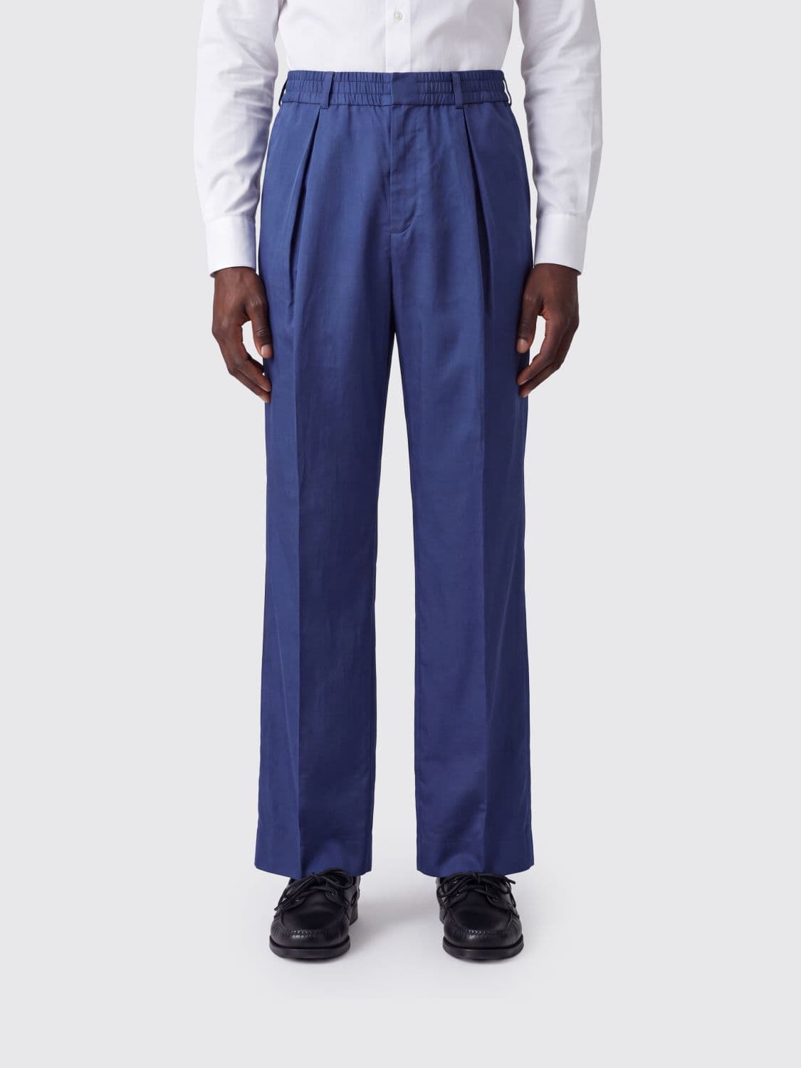 Balmain Straight-Fit Cotton Trousers with Pleats and Concealed Fastening