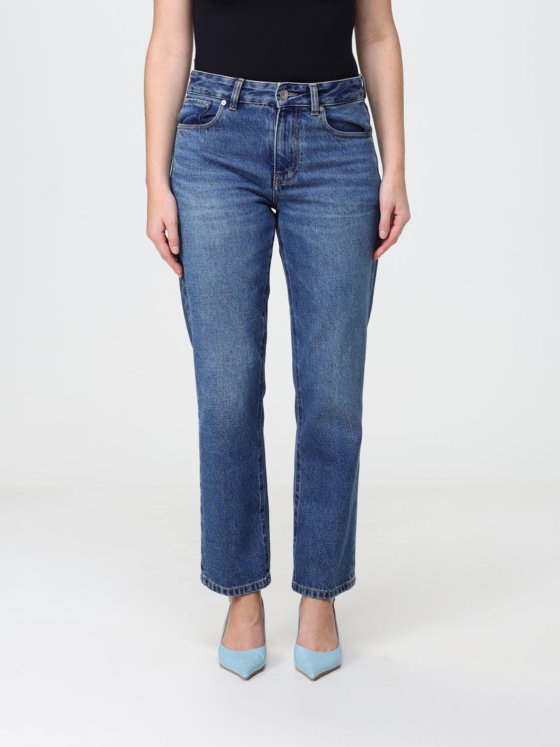 Victoria Victoria Beckham Mid-Rise Skinny Jeans in Cotton Denim