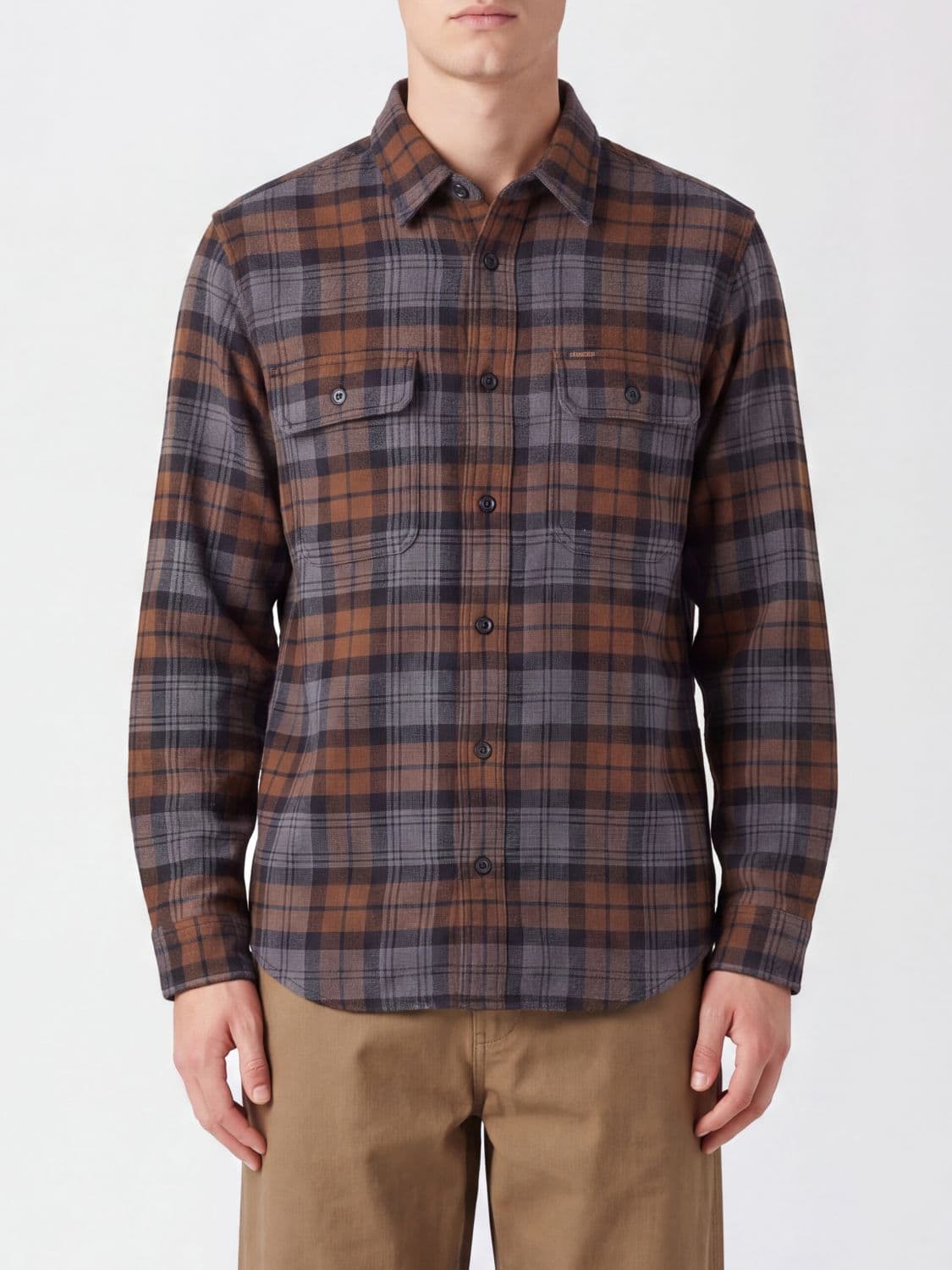 Filson Long-Sleeve Check Shirt in Cotton Flannel with Flap Pockets