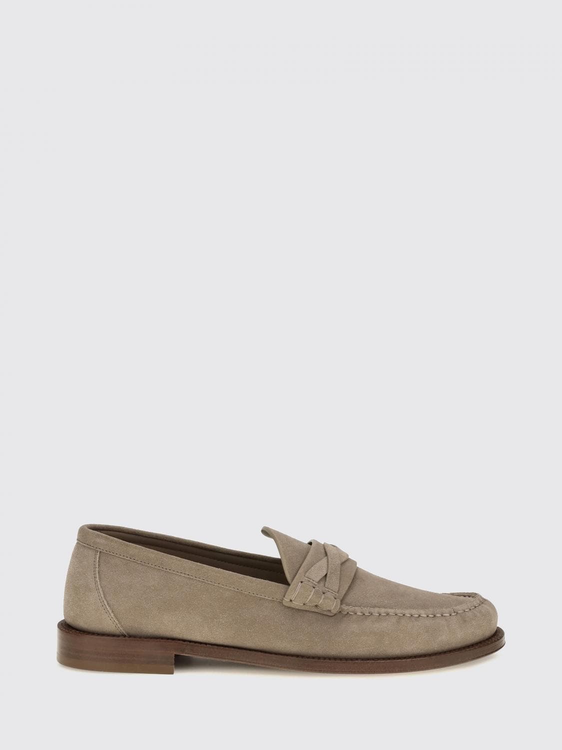 Brunello Cucinelli Suede Calfskin Penny Loafers