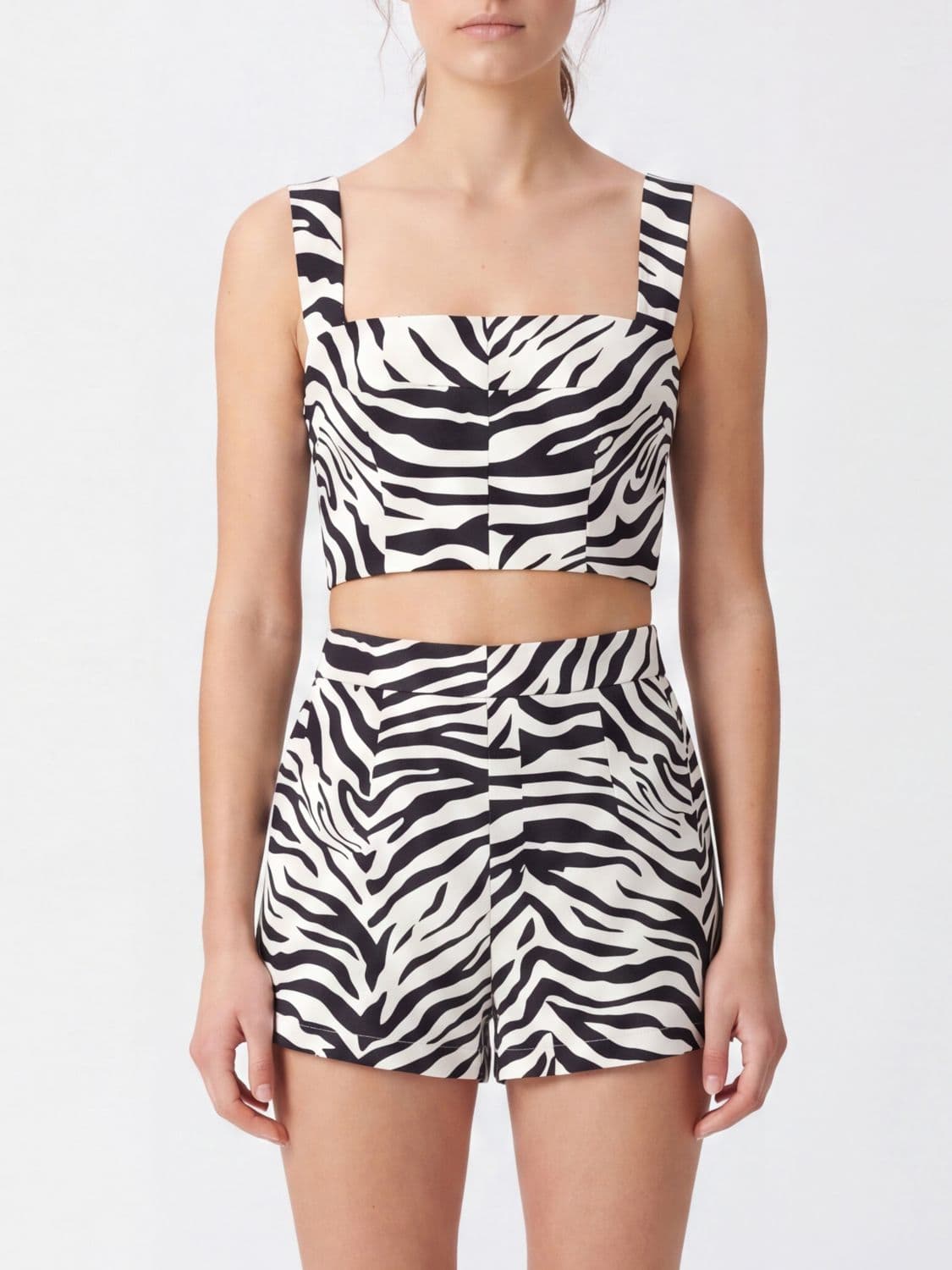 Dolce & Gabbana Zebra-Print Stretch-Cotton Cropped Top · 38