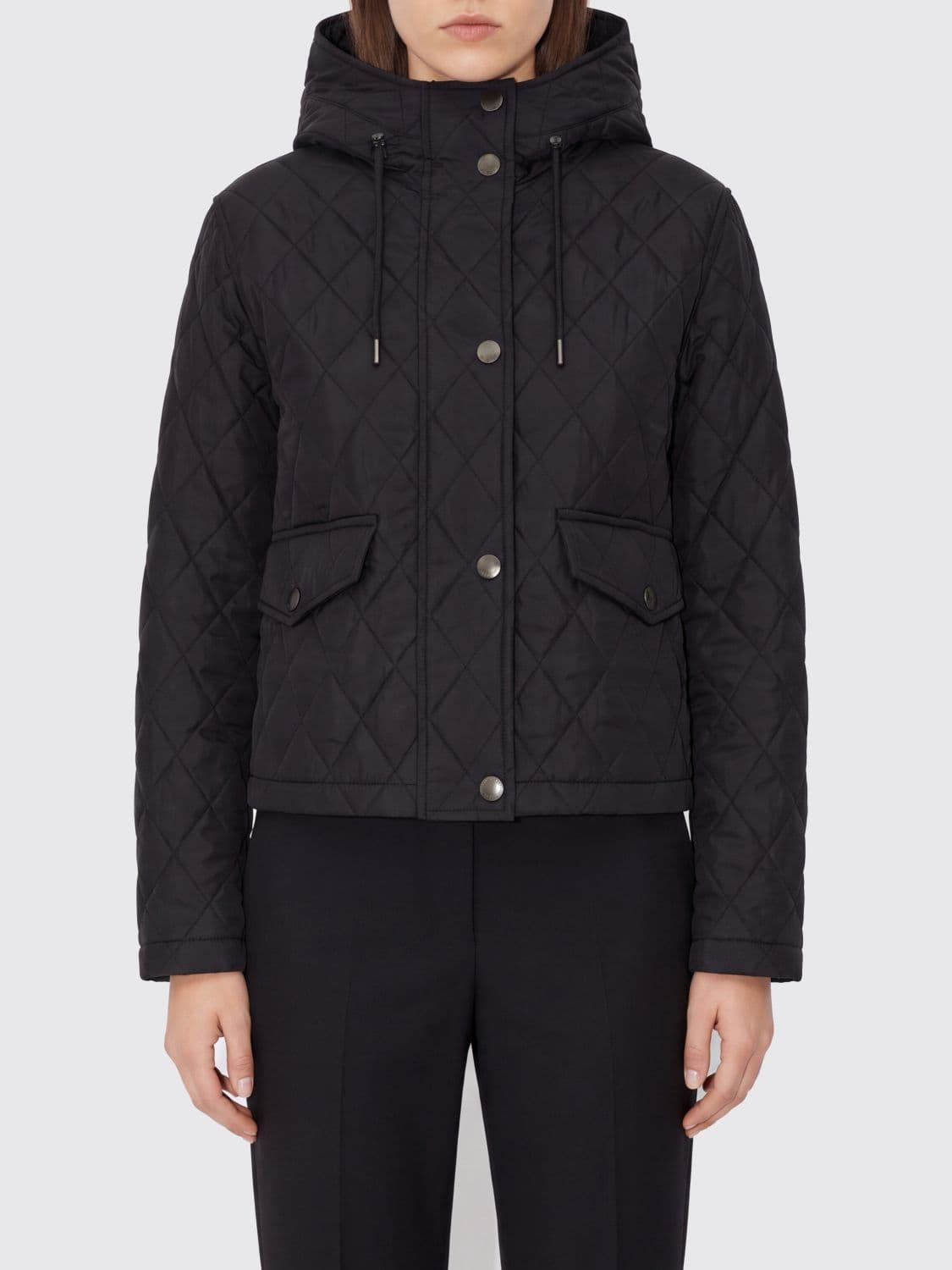 Burberry Hooded Quilted Nylon Jacket with Check Interior