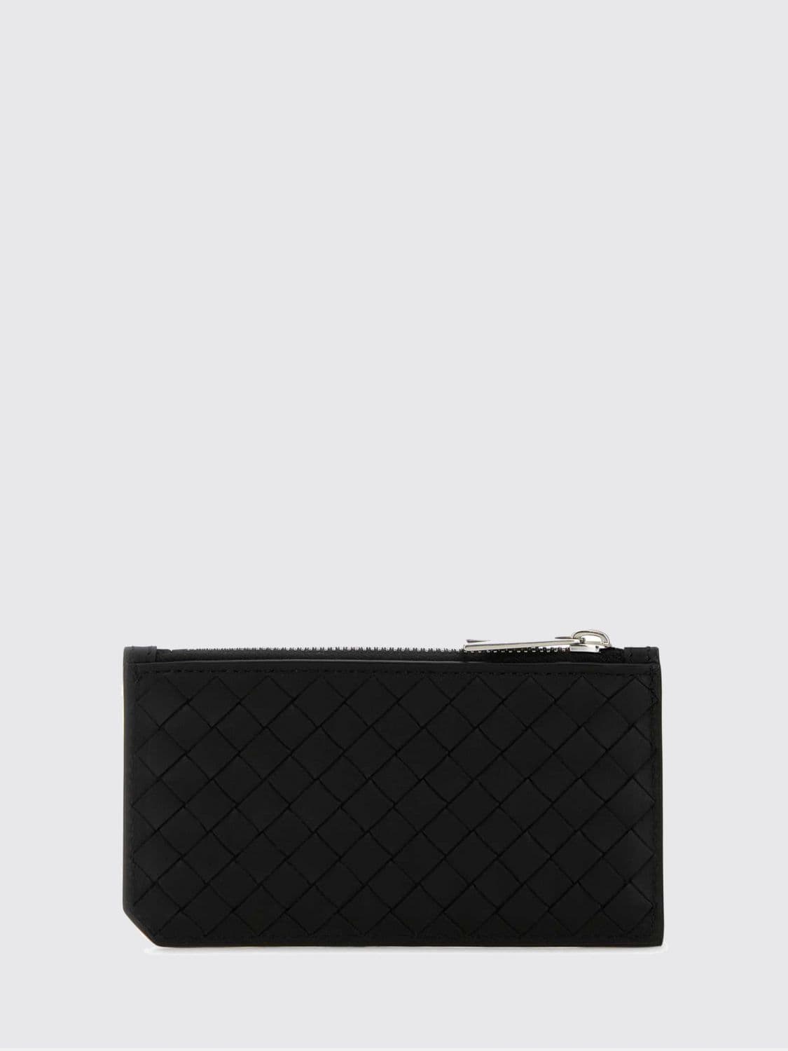 Bottega Veneta Intrecciato Leather Flat Card Holder with Zip Pocket · OS