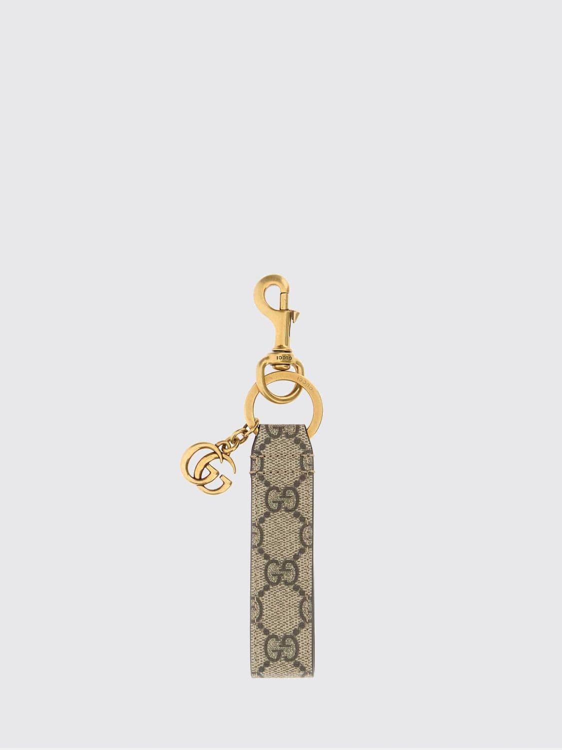 Gucci Ophidia Keyring in GG Supreme Canvas with Logo Charm and Spring Clip · OS